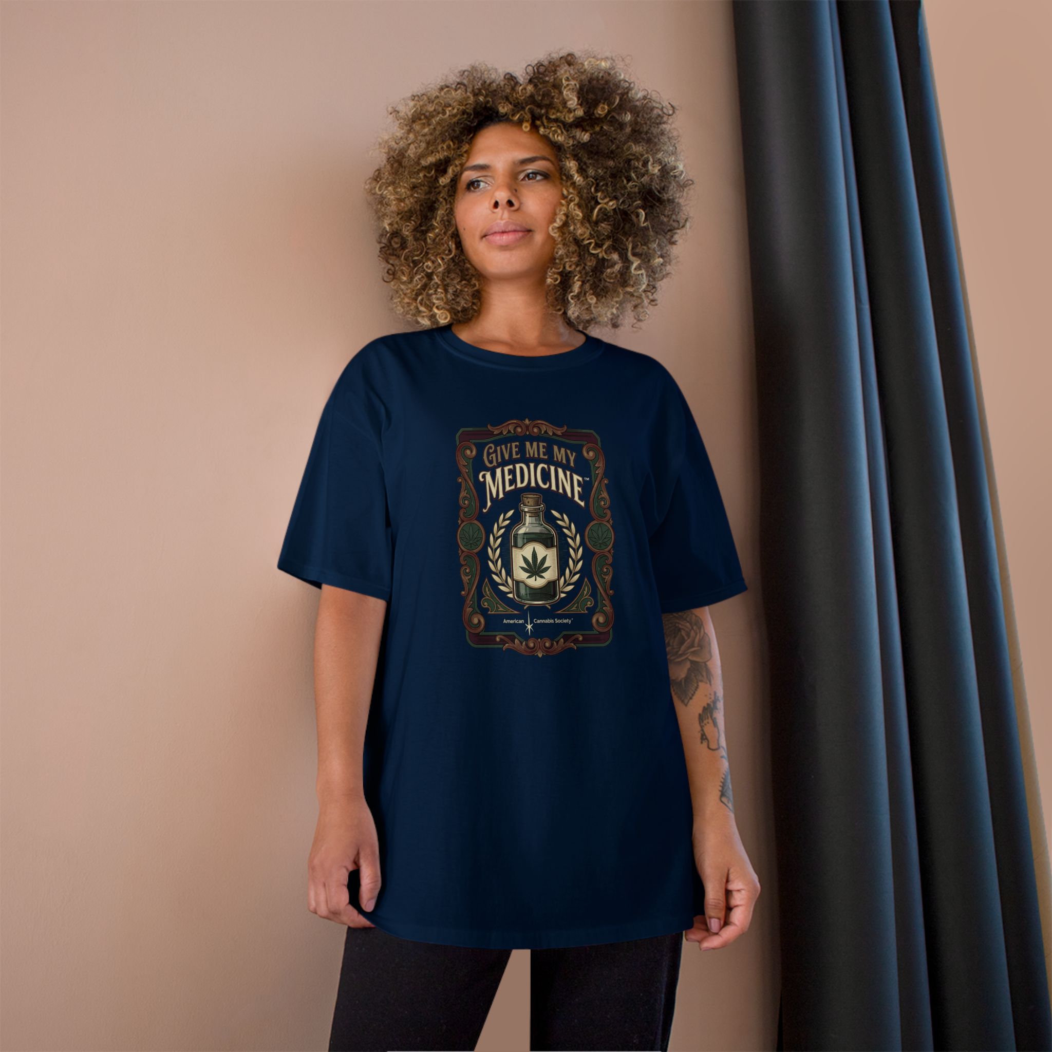 Give Me My Medicine™ Classic Cotton Tee – Navy, view 4