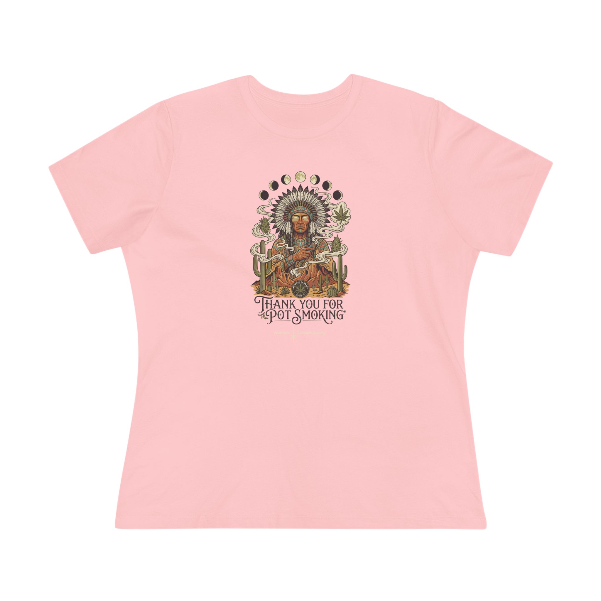 Thank You For Pot Smoking® Desert Chief Women's Relaxed Cotton Tee – Pink