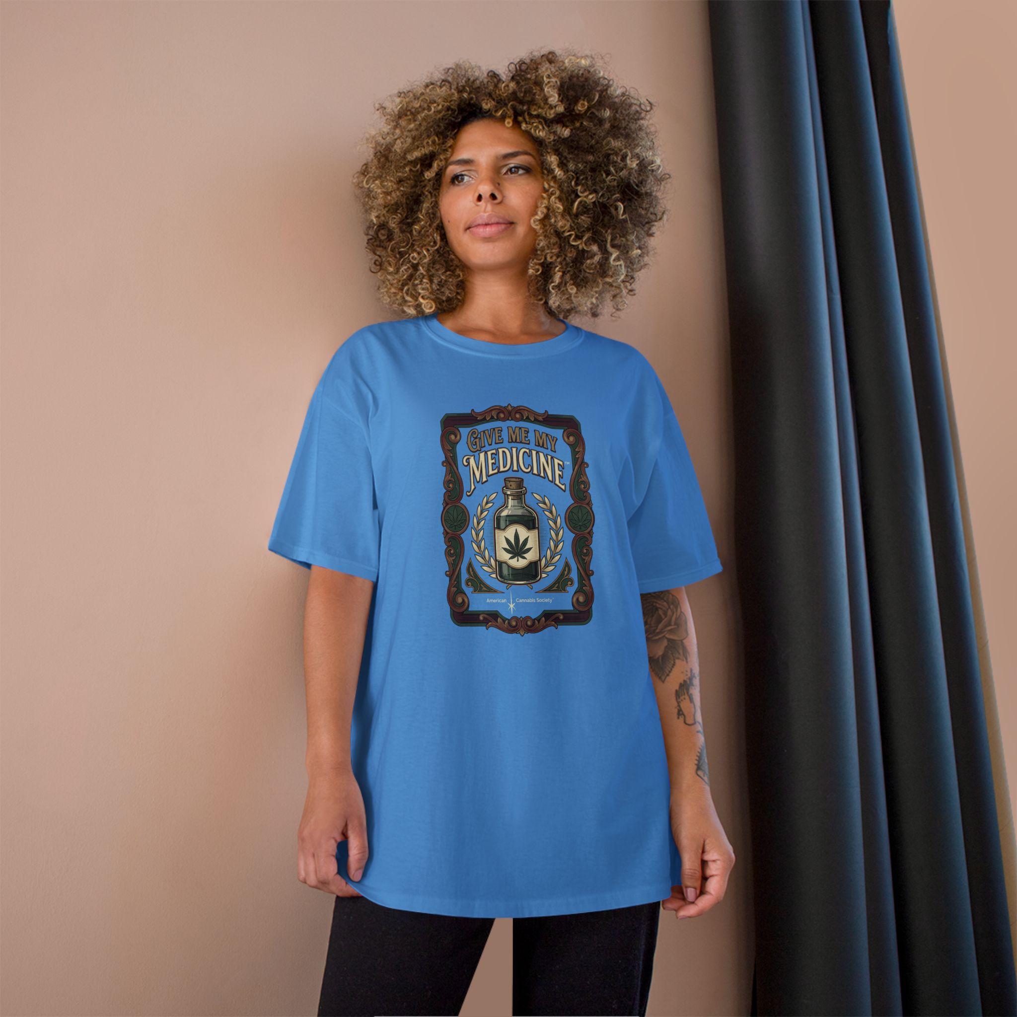 Give Me My Medicine™ Classic Cotton Tee – Light Blue, view 4
