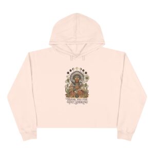Thank You For Pot Smoking® Desert Chief Women's Crop Hoodie – Pale Pink
