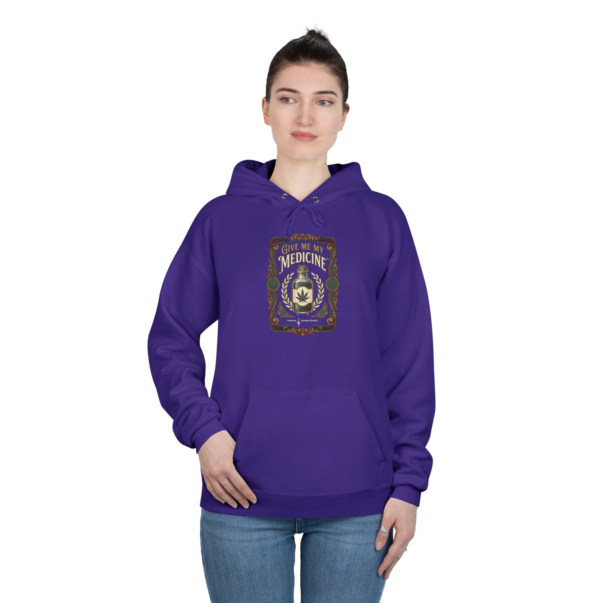 Give Me My Medicine™ Unisex Pullover Hoodie – Purple – view 3