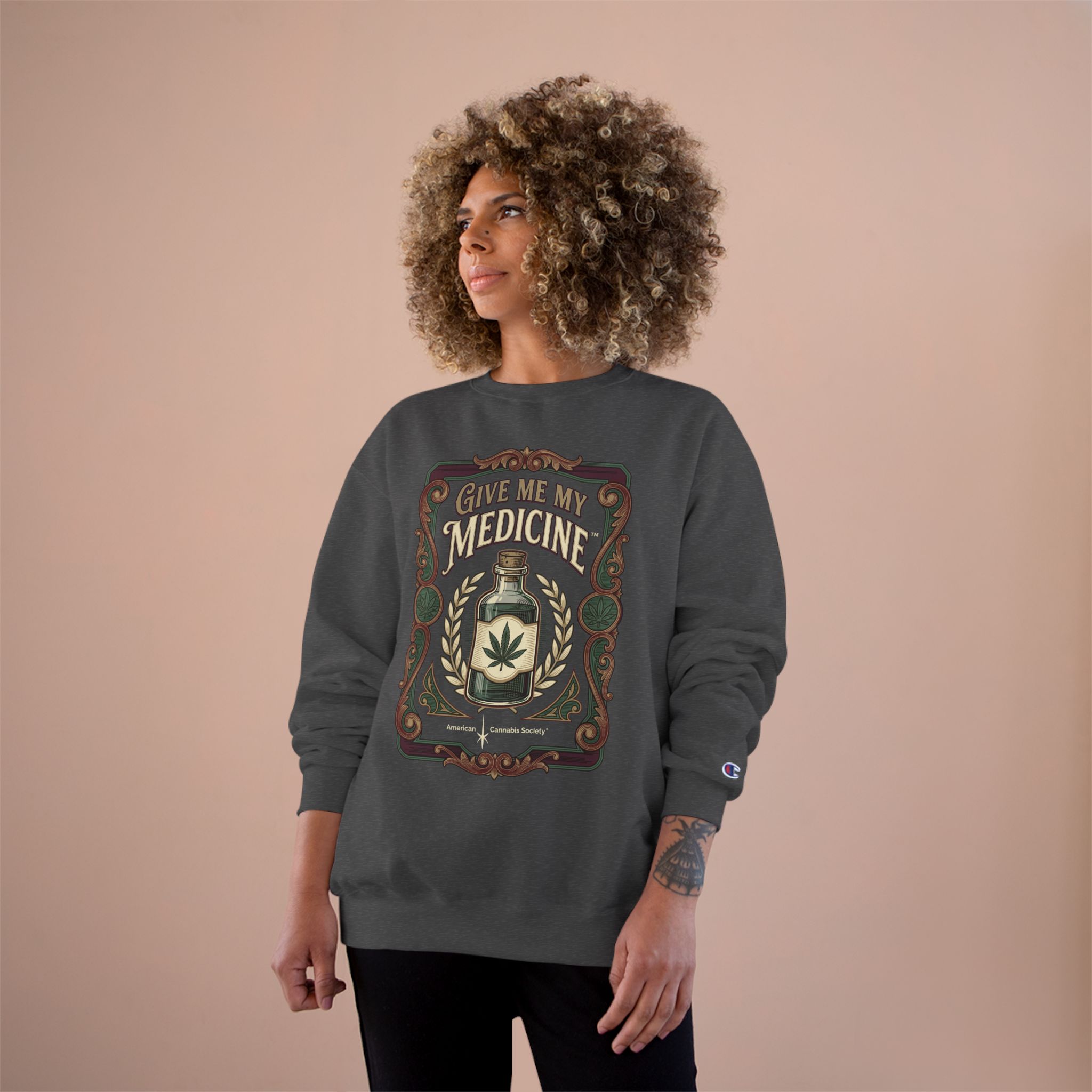 Give Me My Medicine™ Heavyweight Crewneck Sweatshirt – Charcoal Heather, view 4