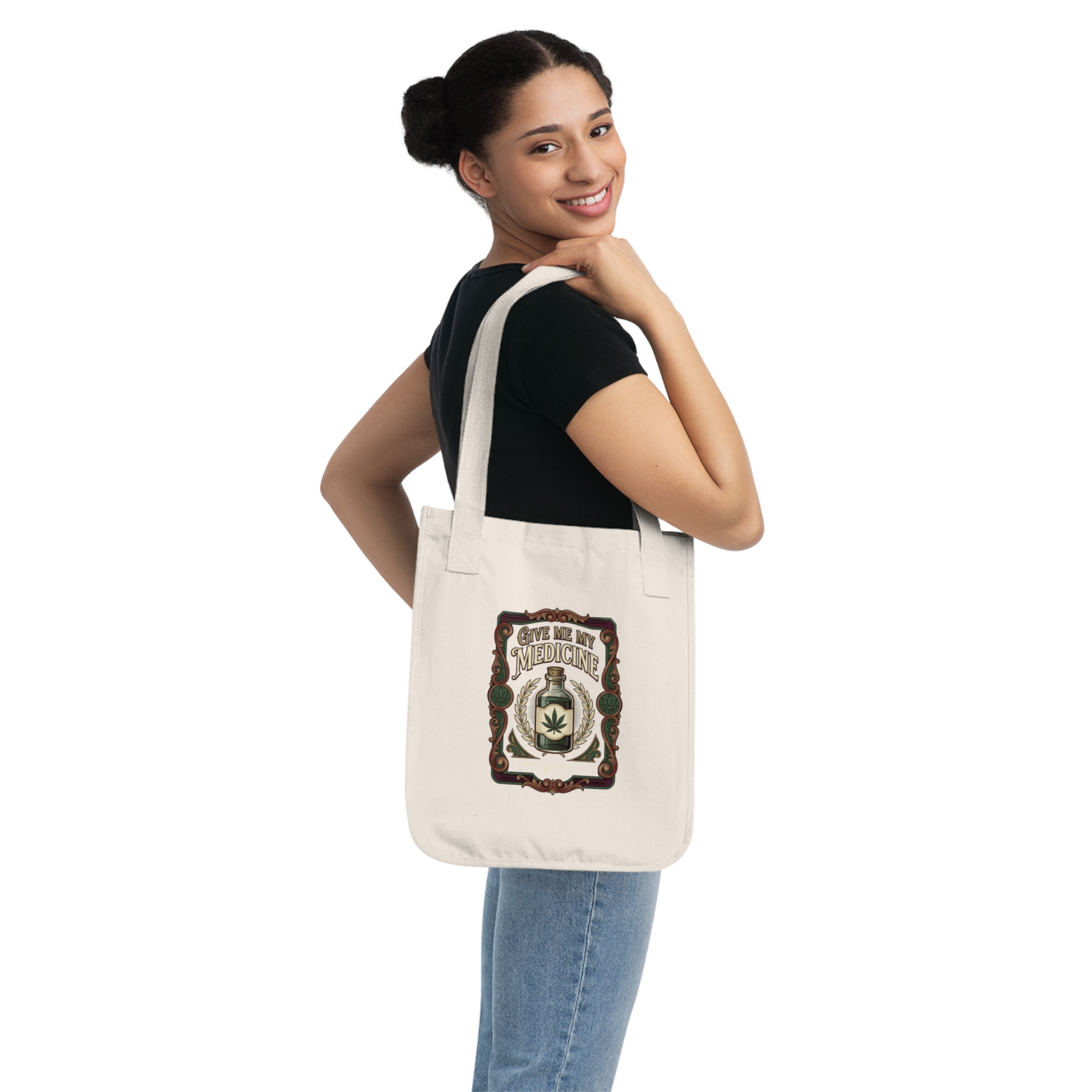 Give Me My Medicine™ Organic Canvas Tote Bag – Natural – view 4