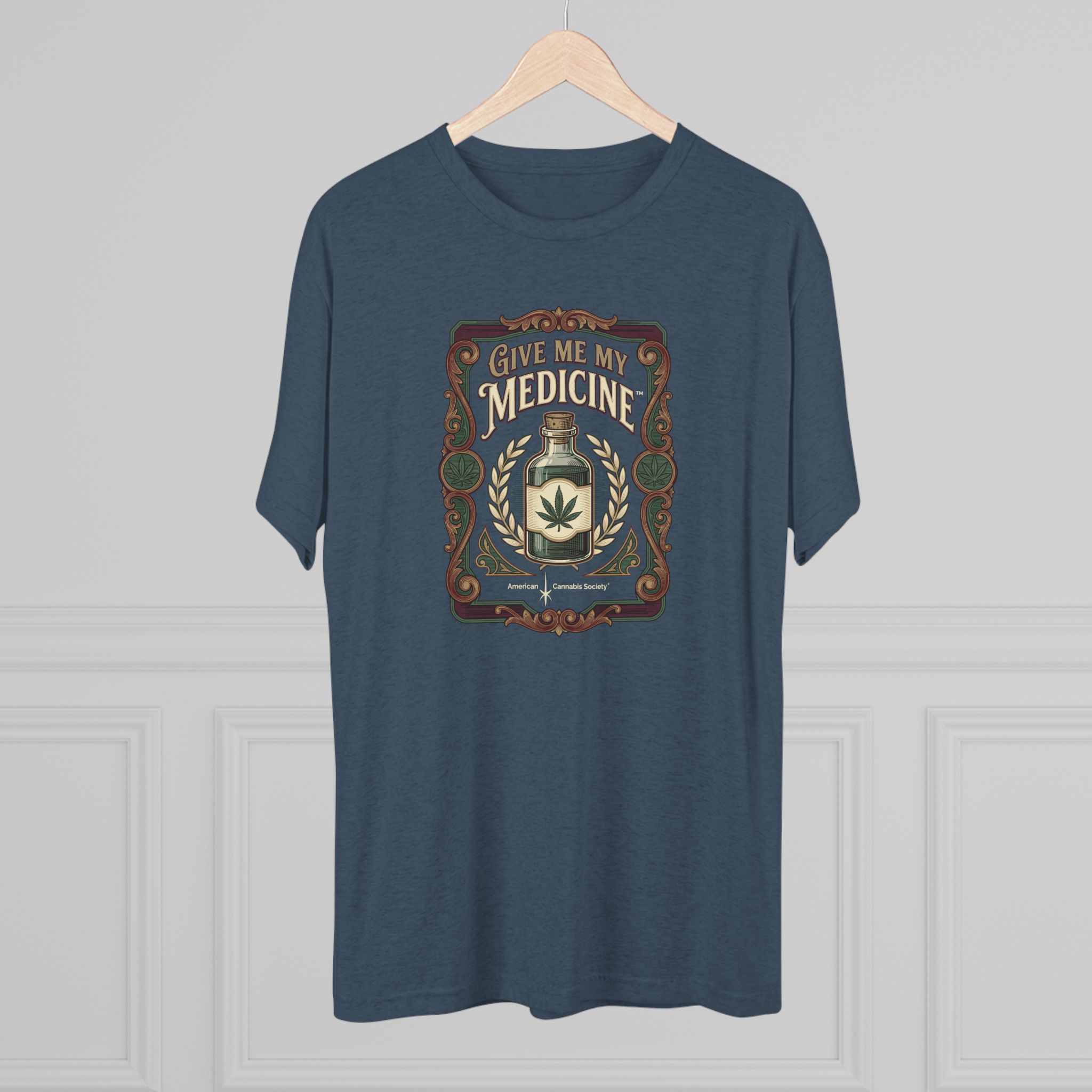 Give Me My Medicine™ Unisex Tri-Blend Crew Tee – Tri-Blend Indigo – view 4