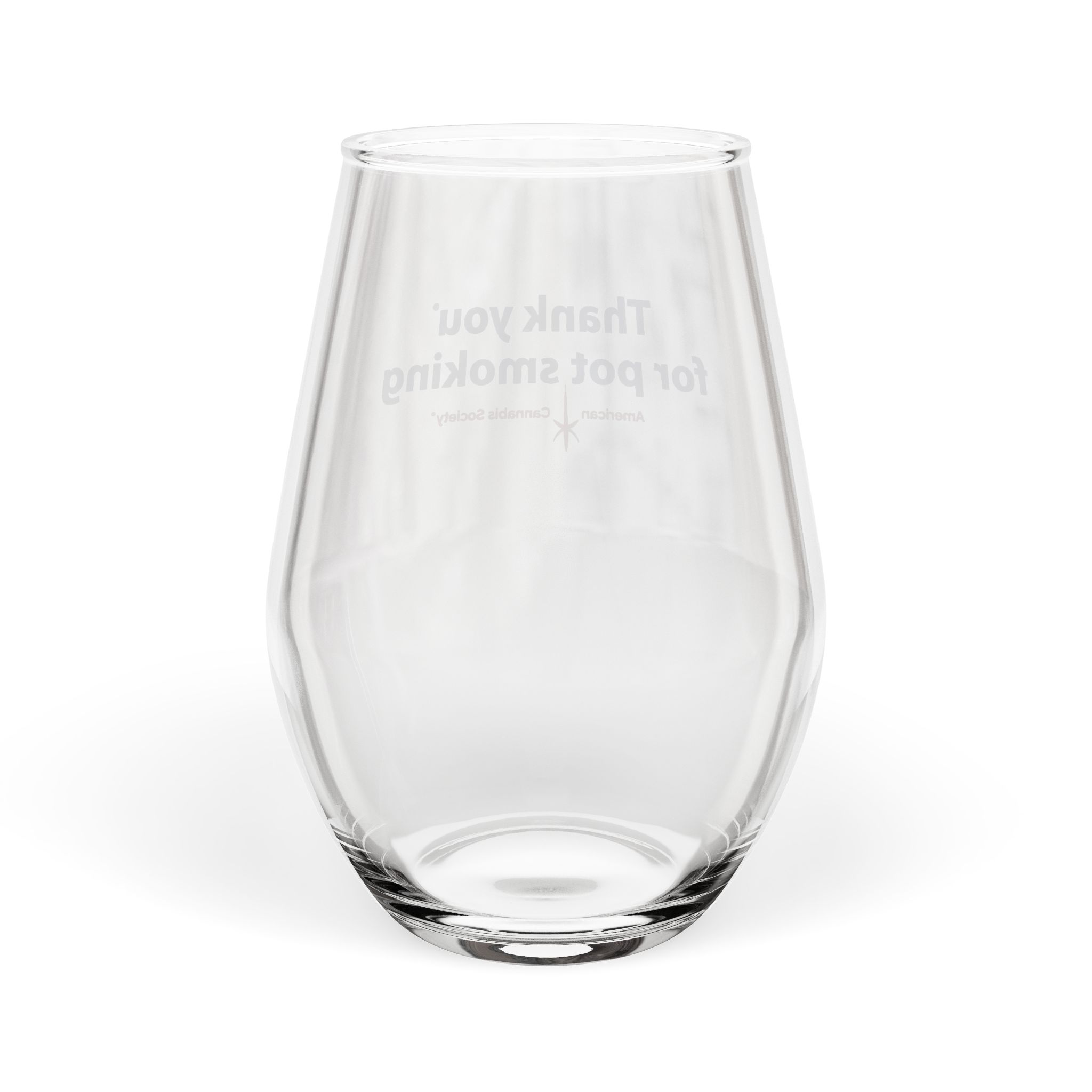 Thank You For Pot Smoking® Stemless Wine Glass – view 2