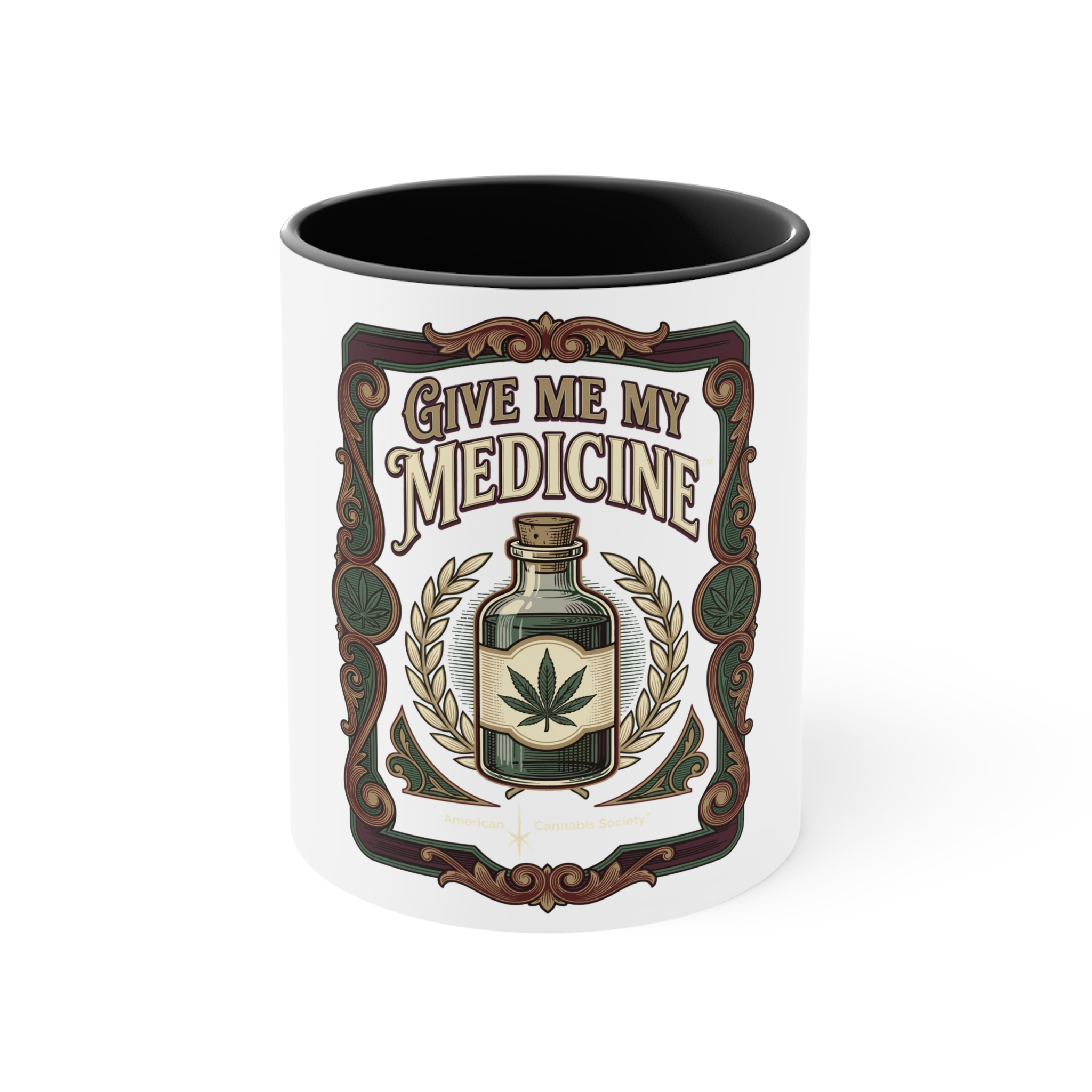 Give Me My Medicine™ Accent Mug, Red, Black or Pink – Black