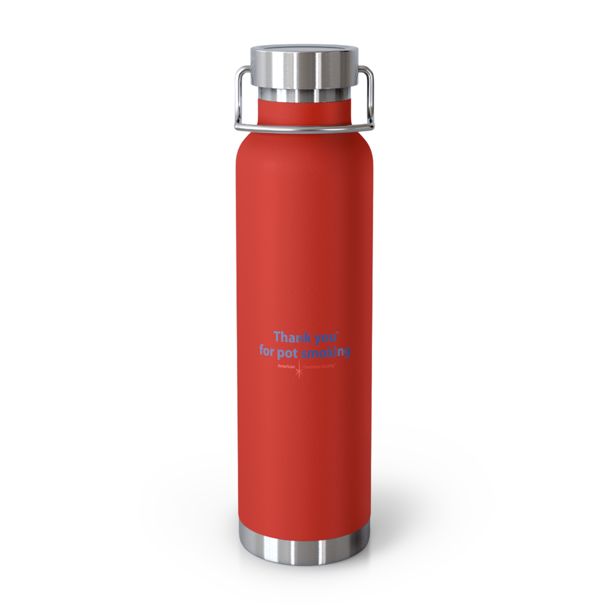 Thank You For Pot Smoking® Insulated Bottle — American Cannabis Society® 22oz Copper Vacuum Water Bottle - Image 2