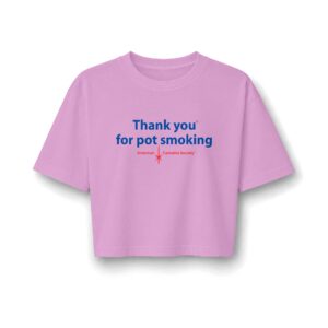 Thank You For Pot Smoking® Women's Garment-Dyed Cropped Tee – Faded Powder Pink