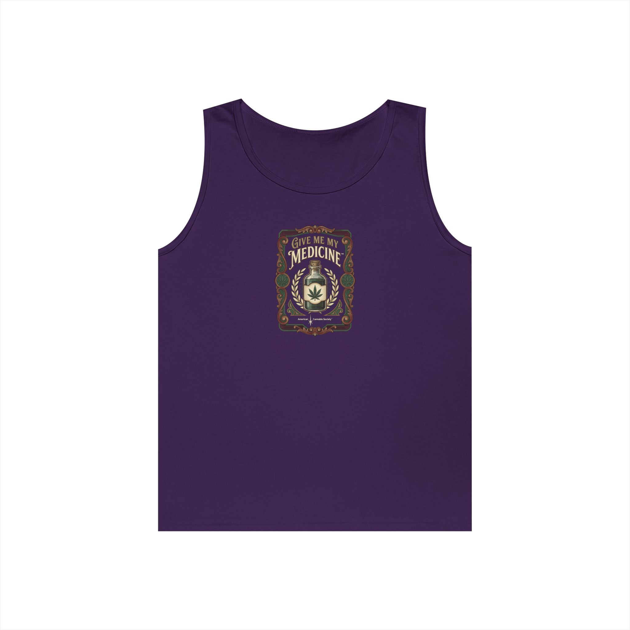 Give Me My Medicine™ Unisex Cotton Tank Top – Purple