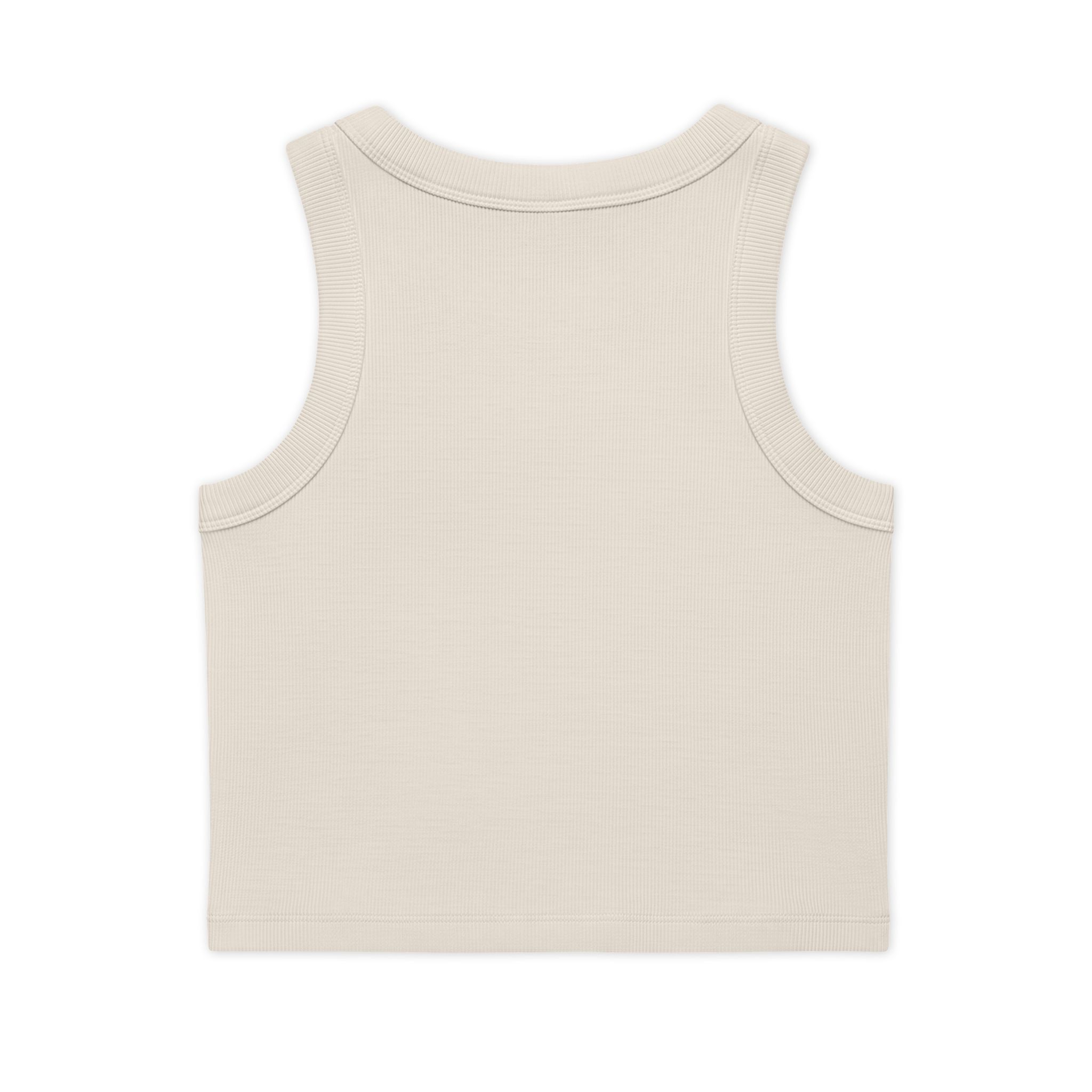 Thank You For Pot Smoking® Women's Organic Rib Crop Tank – Bone – view 2