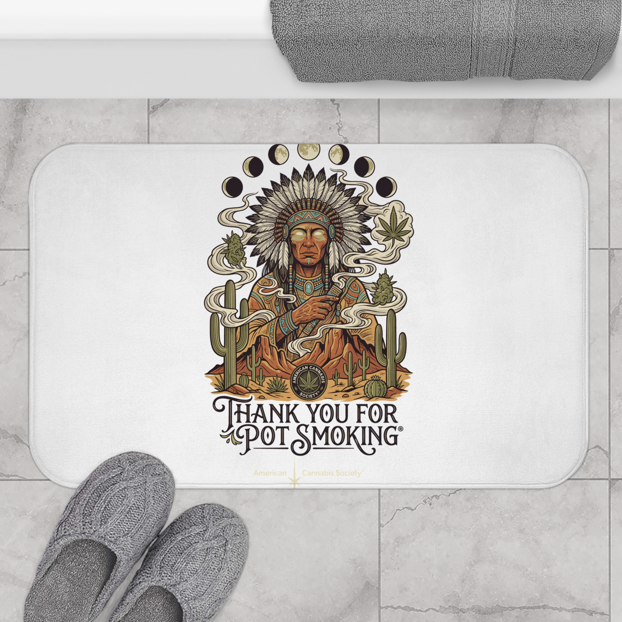 Thank You For Pot Smoking® Desert Chief Memory Foam Bath Mat – 34" × 21" – view 4