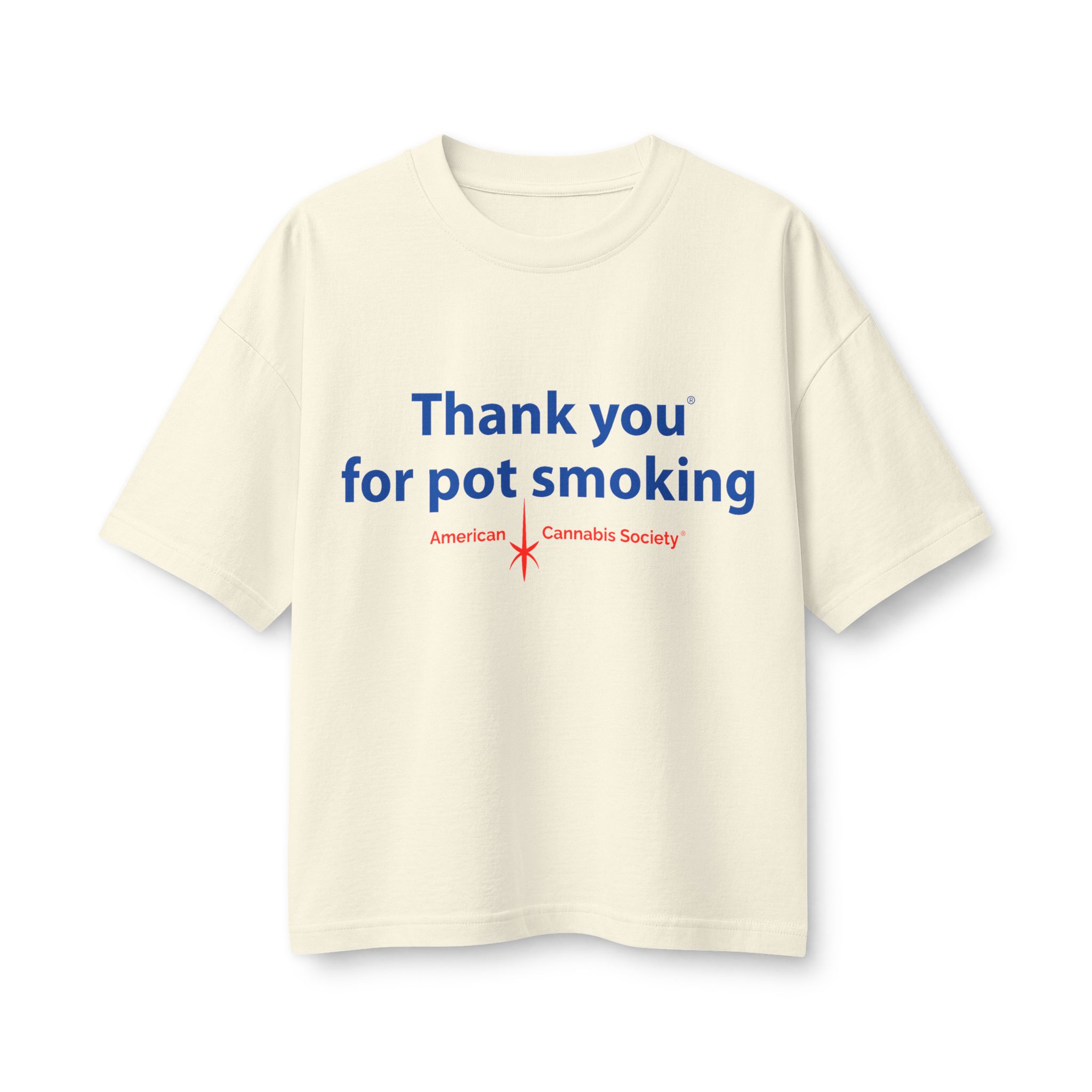 Thank You For Pot Smoking® Women's Boxy Heavyweight Tee – Natural
