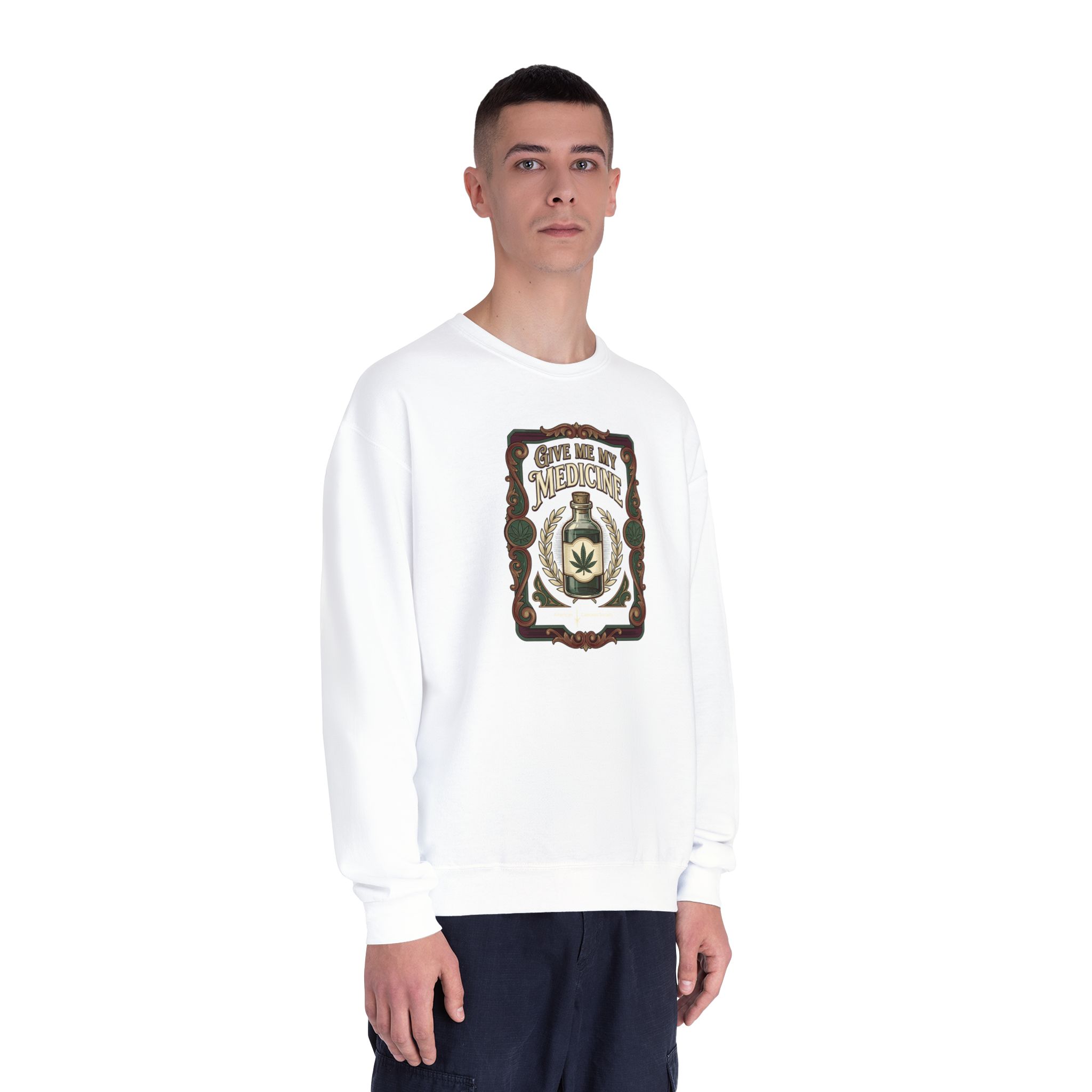 Give Me My Medicine™ Unisex Fleece Crewneck – Gold – view 3