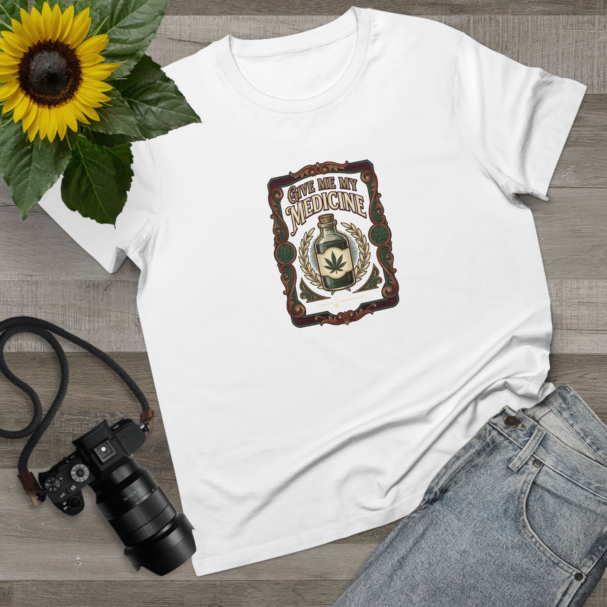 Give Me My Medicine™ Women's Maple Tee – White, view 3