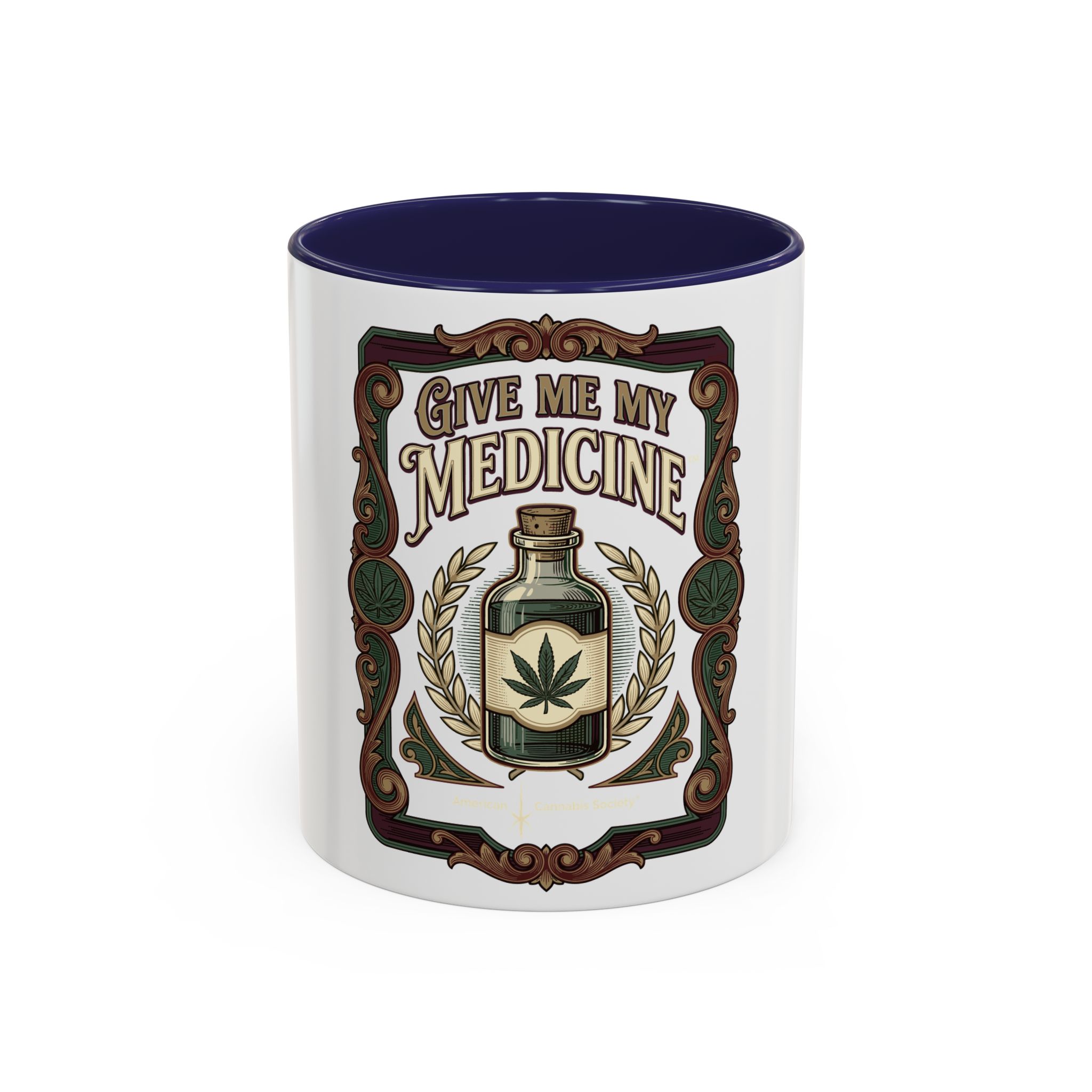 Give Me My Medicine™ Accent Coffee Mug, 11oz or 15oz – Navy
