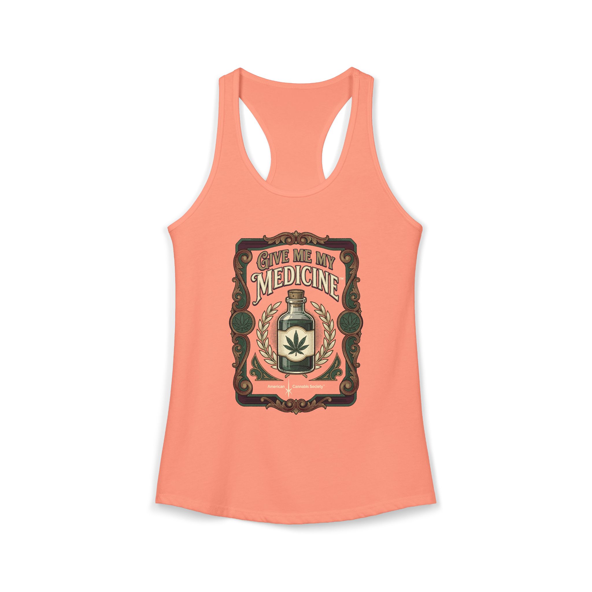 Give Me My Medicine™ Women's Racerback Tank – Solid Light Orange