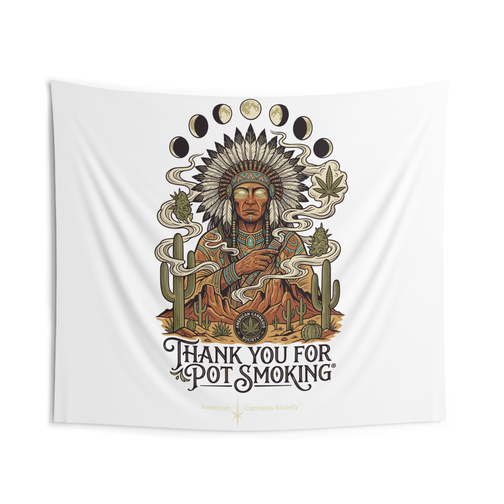 Thank You For Pot Smoking® Desert Chief Indoor Wall Tapestry – 104" × 88"