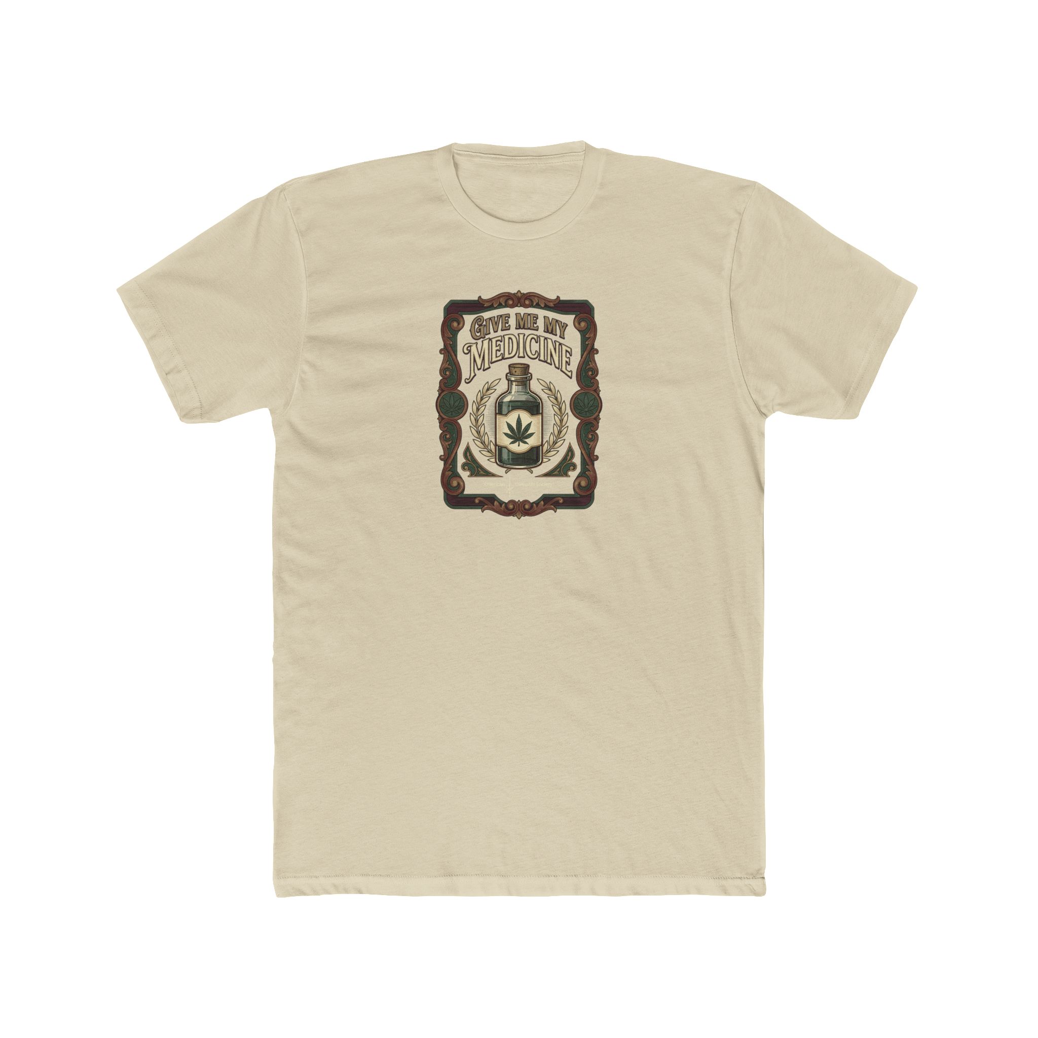 Give Me My Medicine™ Unisex Cotton Crew Tee – Solid Cream