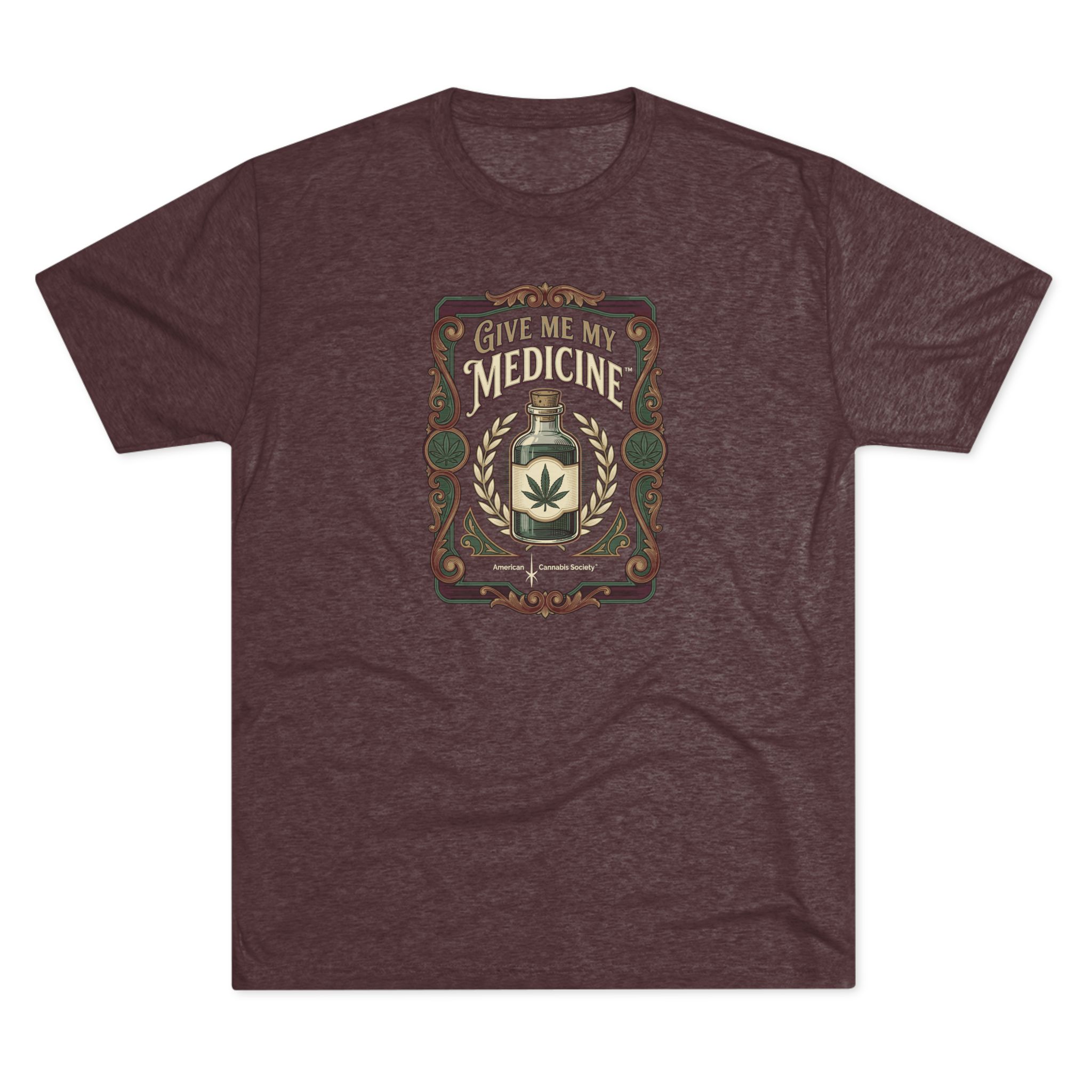 Give Me My Medicine™ Unisex Tri-Blend Crew Tee – Tri-Blend Cardinal Black