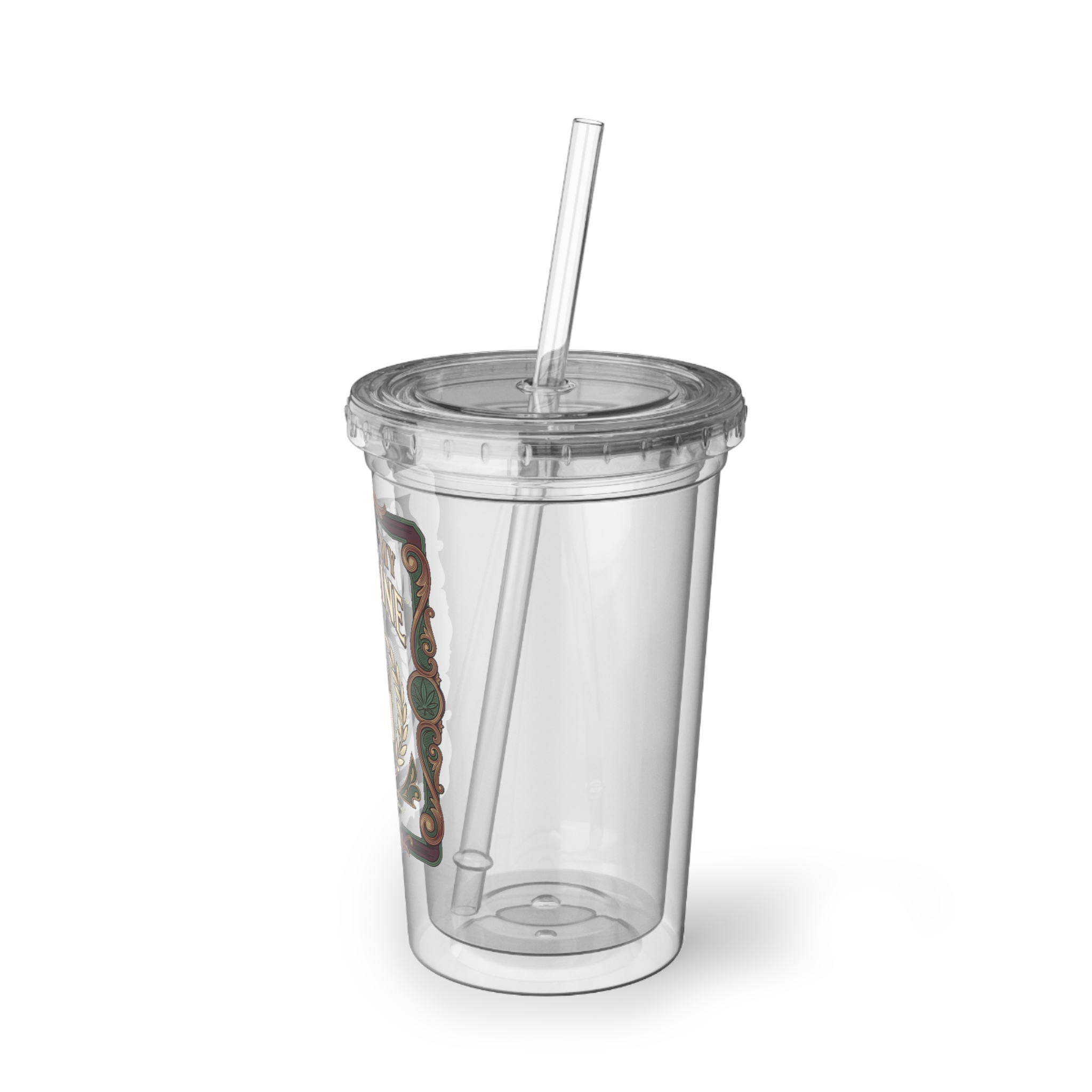 Give Me My Medicine™ 16oz Acrylic Cup with Straw – Transparent – view 2