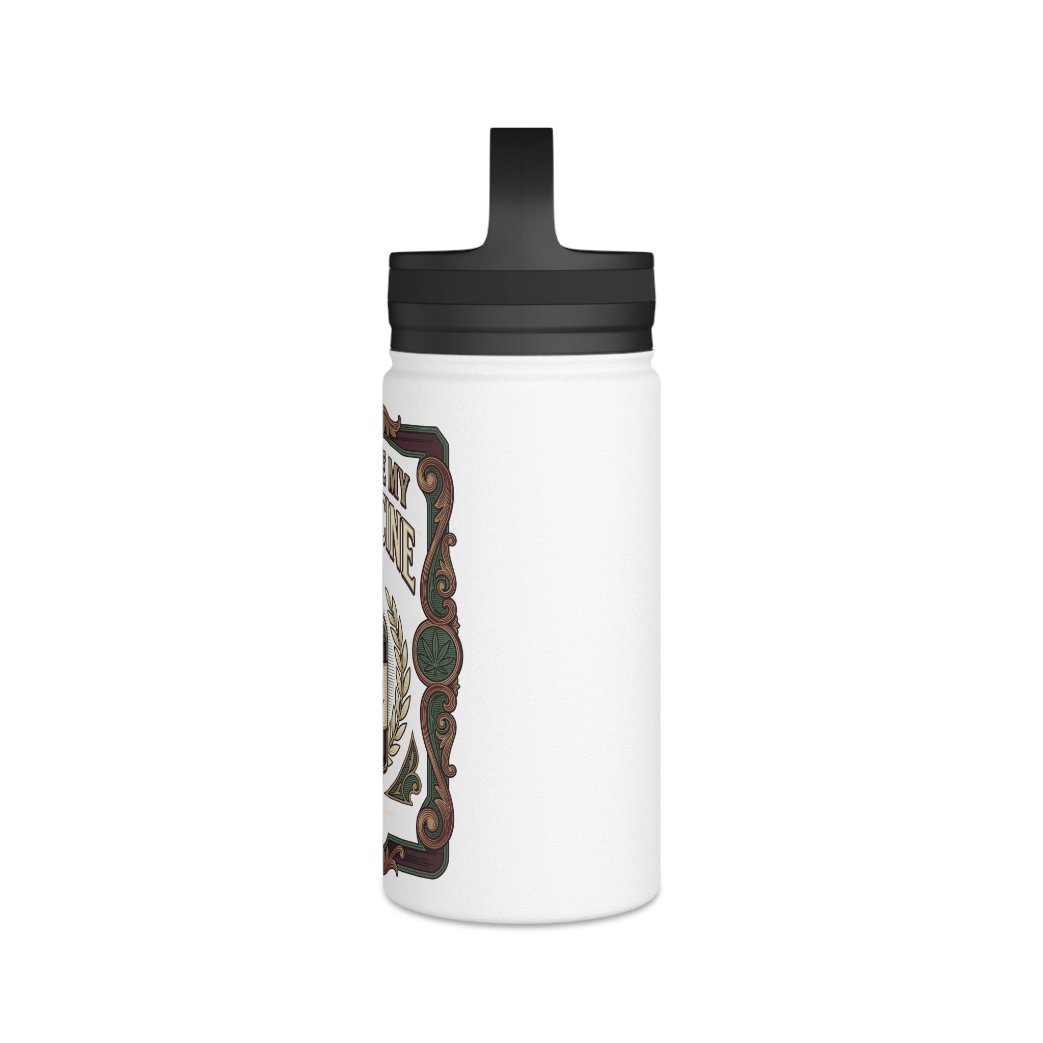 Give Me My Medicine™ Stainless Steel Bottle, Handle Lid – White – view 4