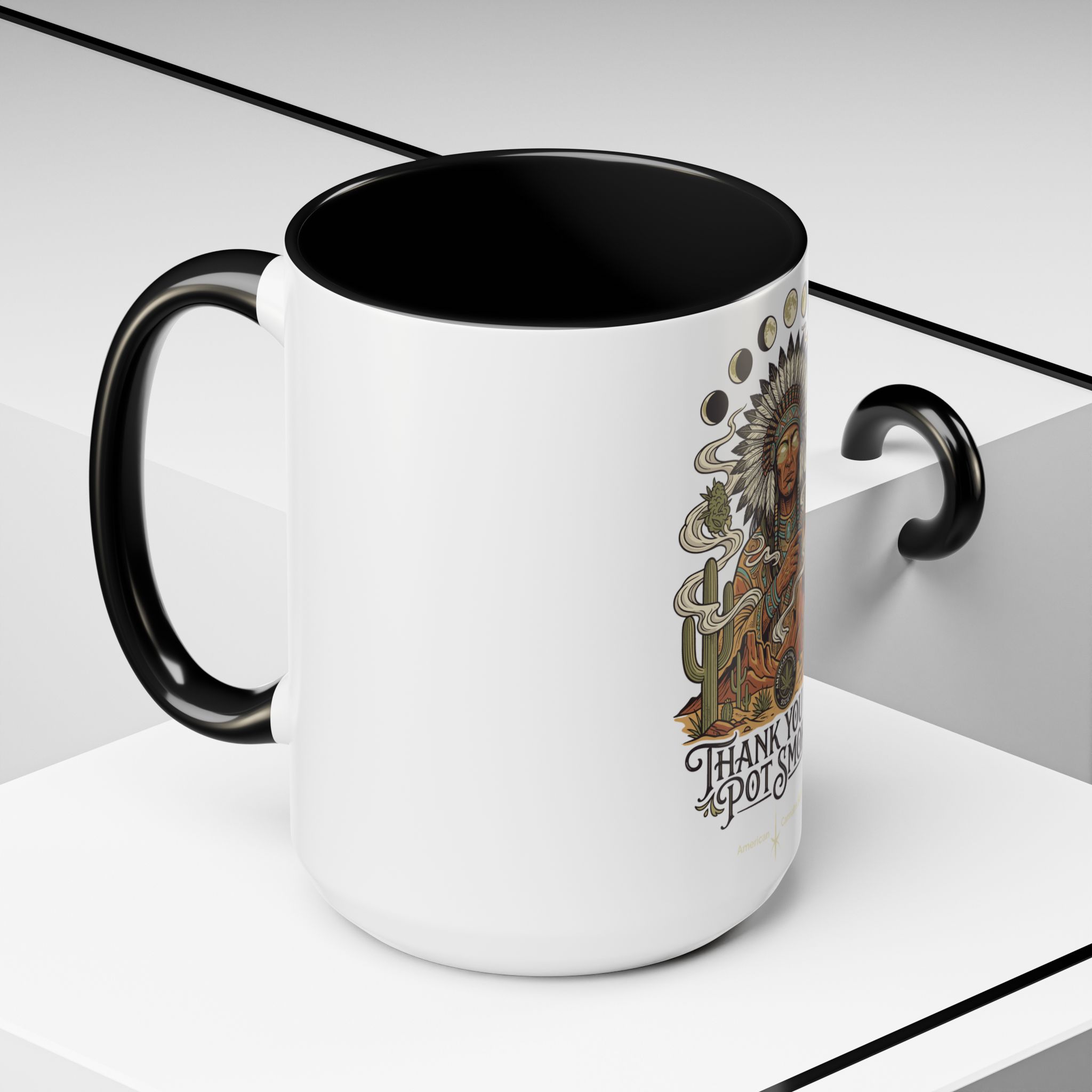 Thank You For Pot Smoking® Colored Interior Coffee Mug – Black – view 12