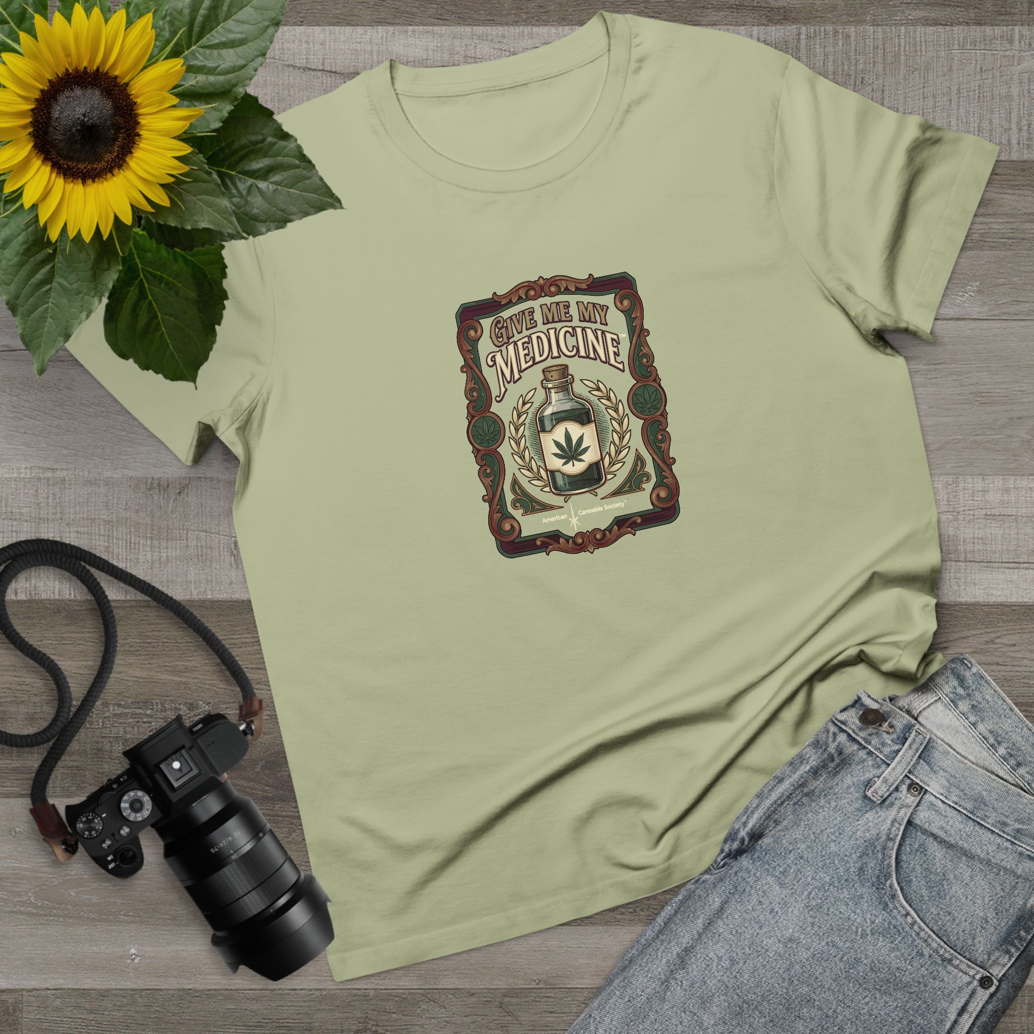 Give Me My Medicine™ Women's Maple Tee – Pistachio, view 3