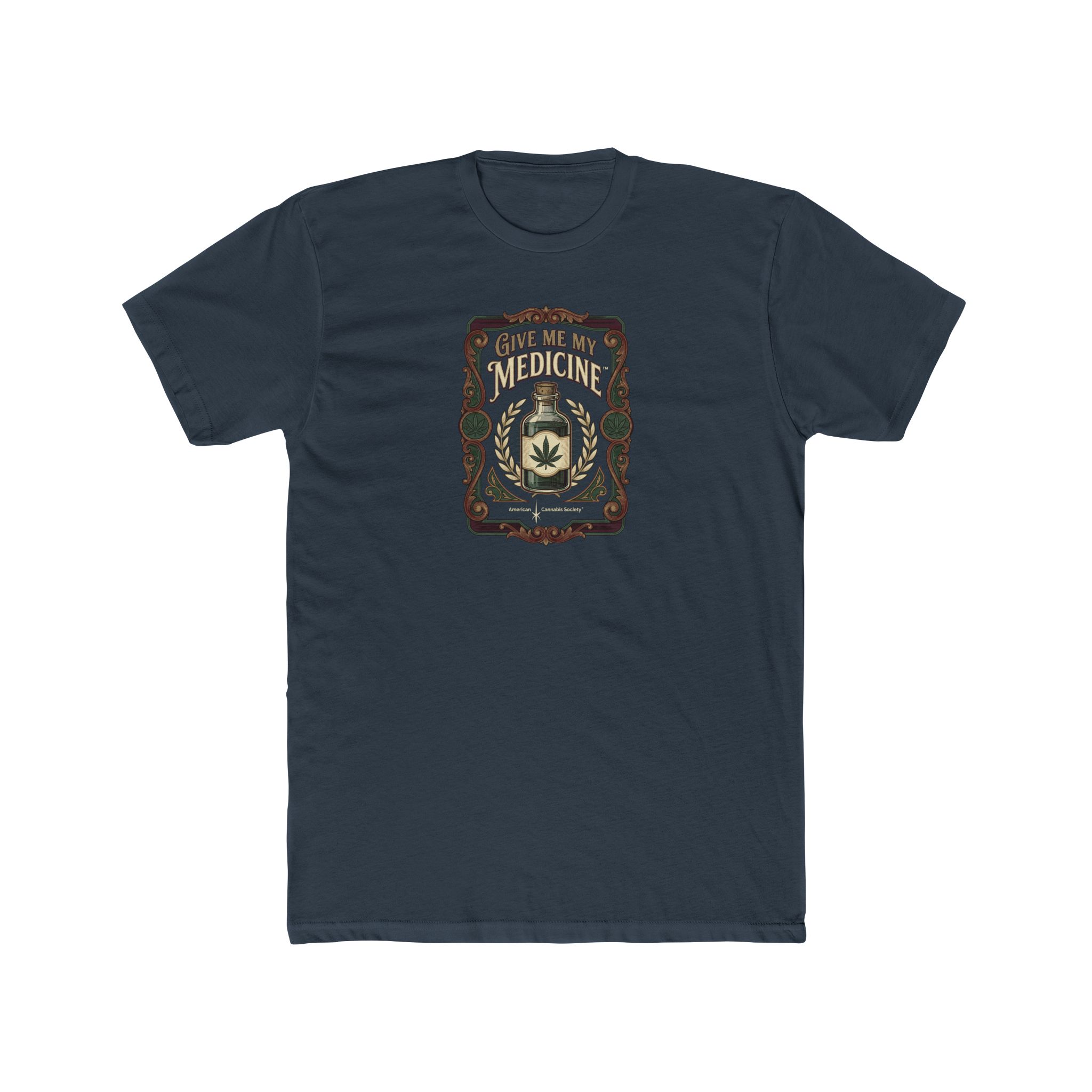 Give Me My Medicine™ Unisex Cotton Crew Tee – Solid Indigo