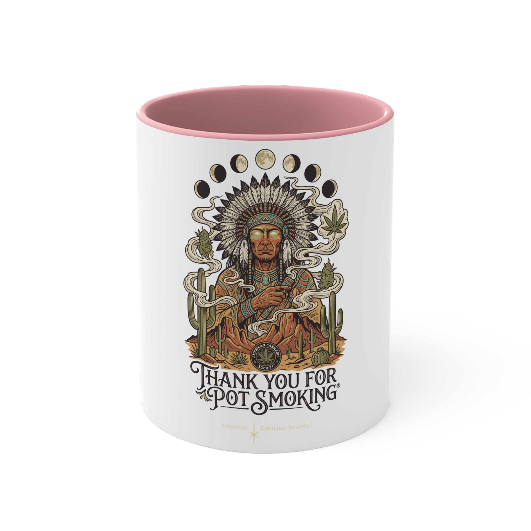 Thank You For Pot Smoking® Desert Chief Accent Mug – Pink