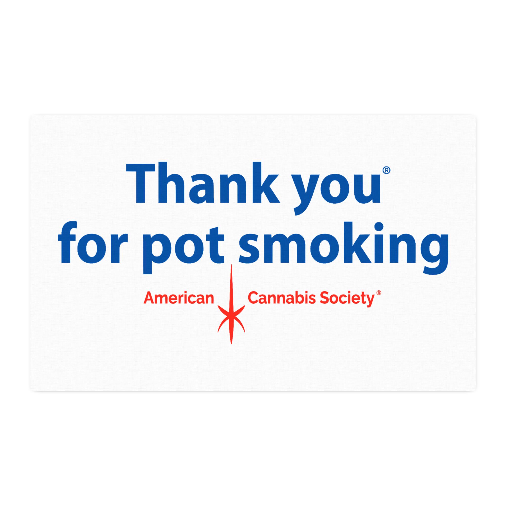 Thank You For Pot Smoking® Faux Linen Fabric by the Yard – 58'' × 36''