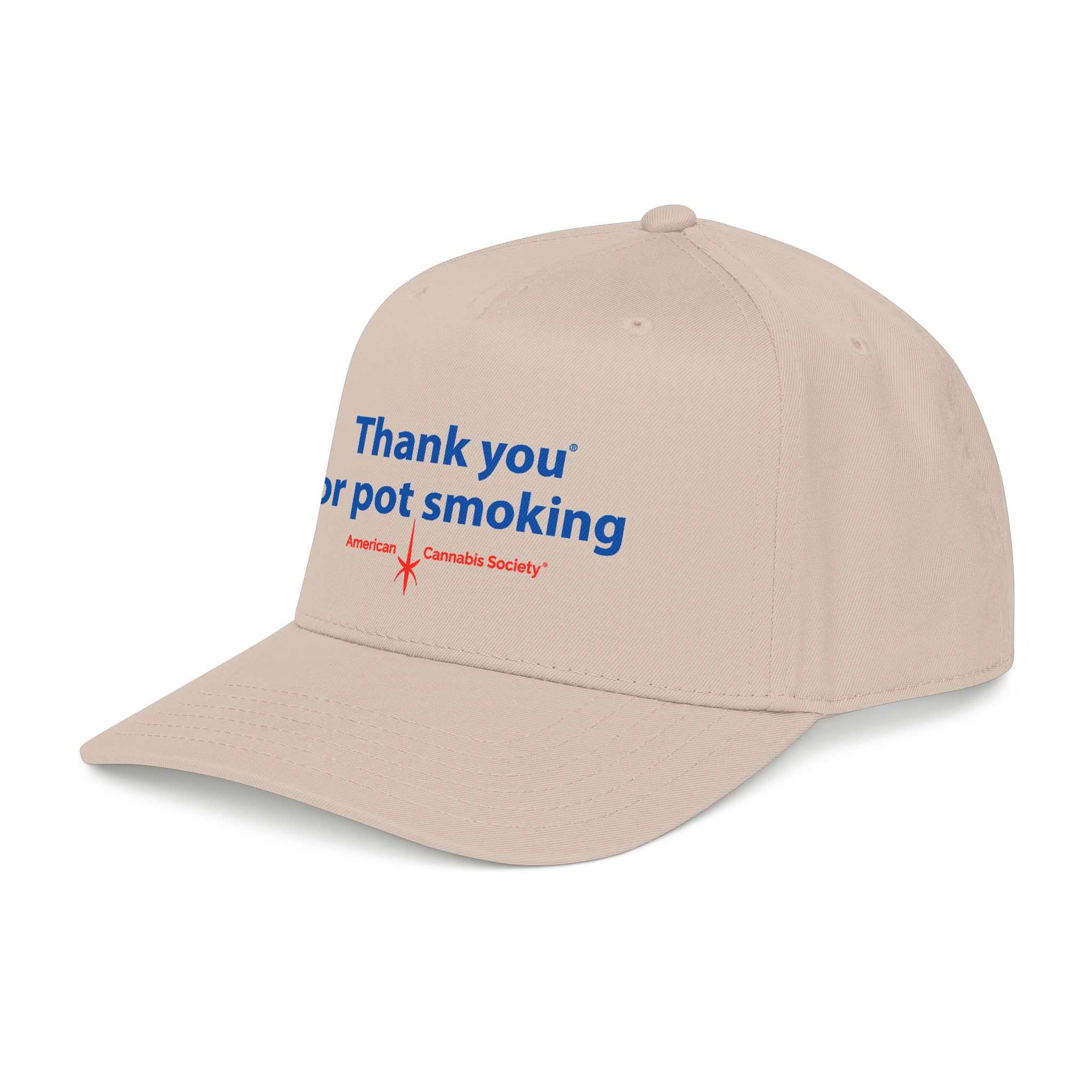 Thank You For Pot Smoking® Mid Profile Baseball Cap – Khaki view 4