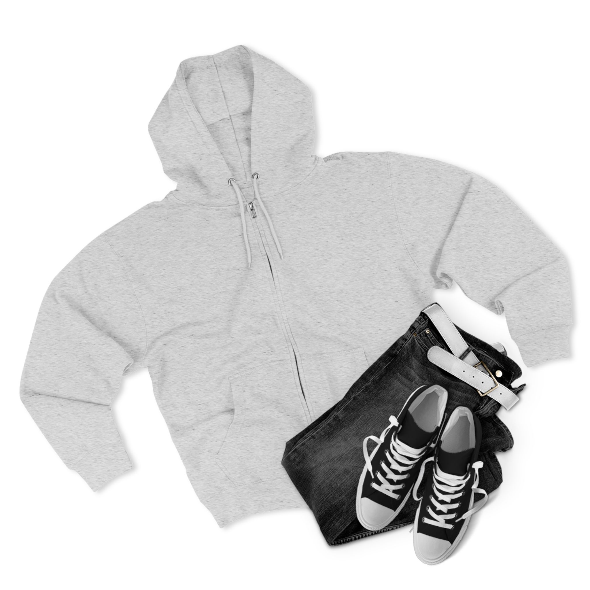 Thank You For Pot Smoking® Unisex Zip Hoodie – Heather Grey – view 3