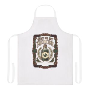 Give Me My Medicine™ Apron with 5 Strap Colors – White