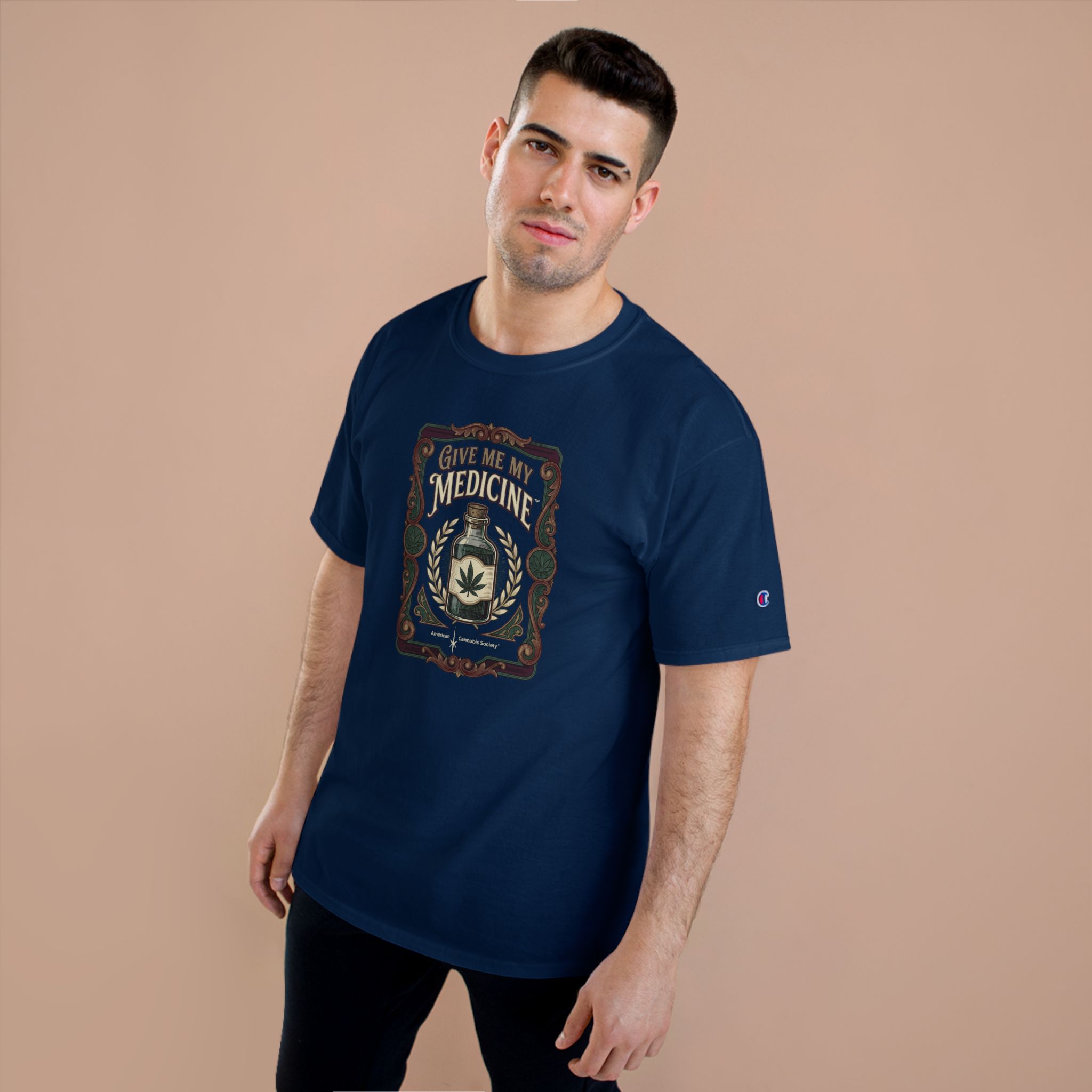 Give Me My Medicine™ Classic Cotton Tee – Navy, view 3