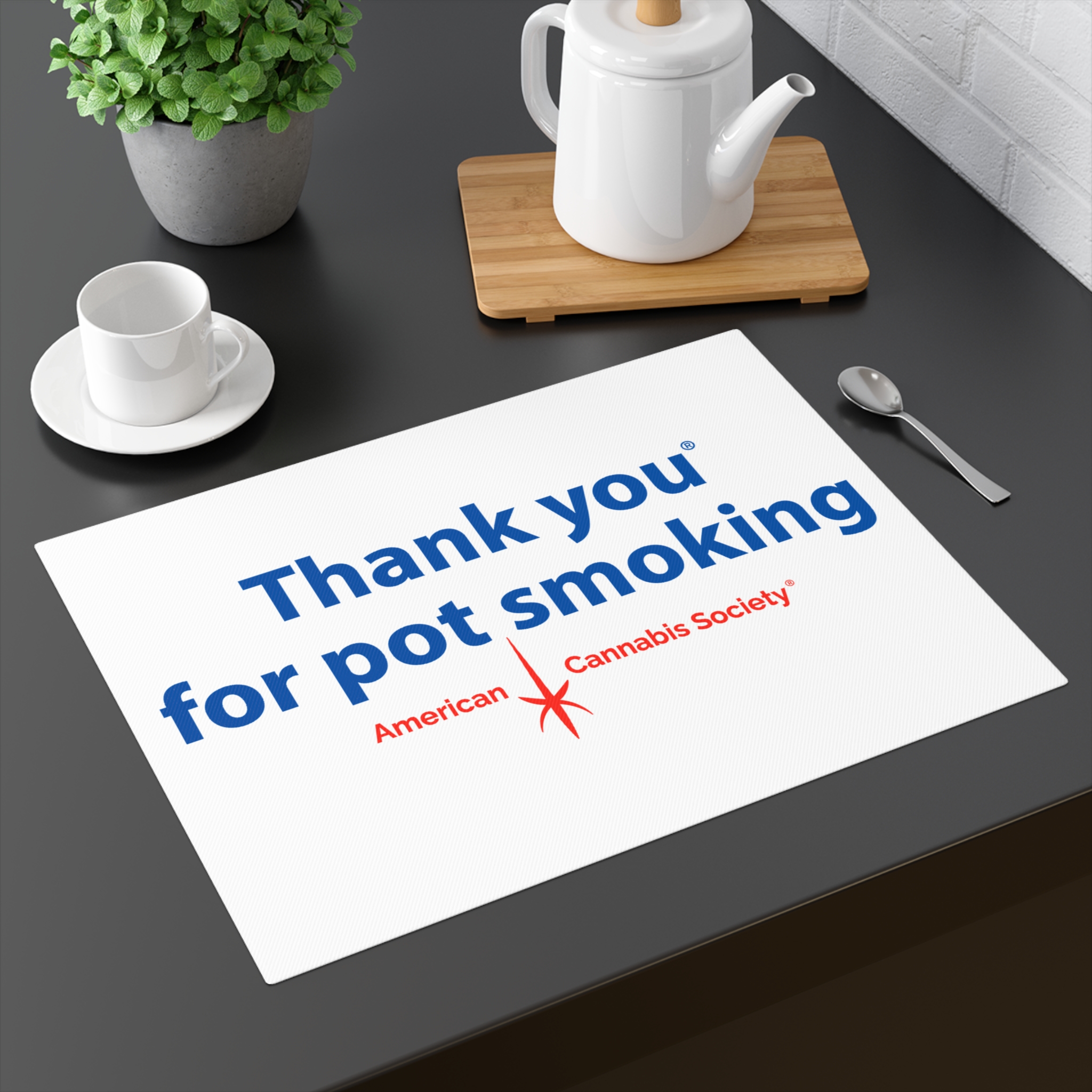 Thank You For Pot Smoking® Placemat — American Cannabis Society® Cotton Table Mat - Image 2