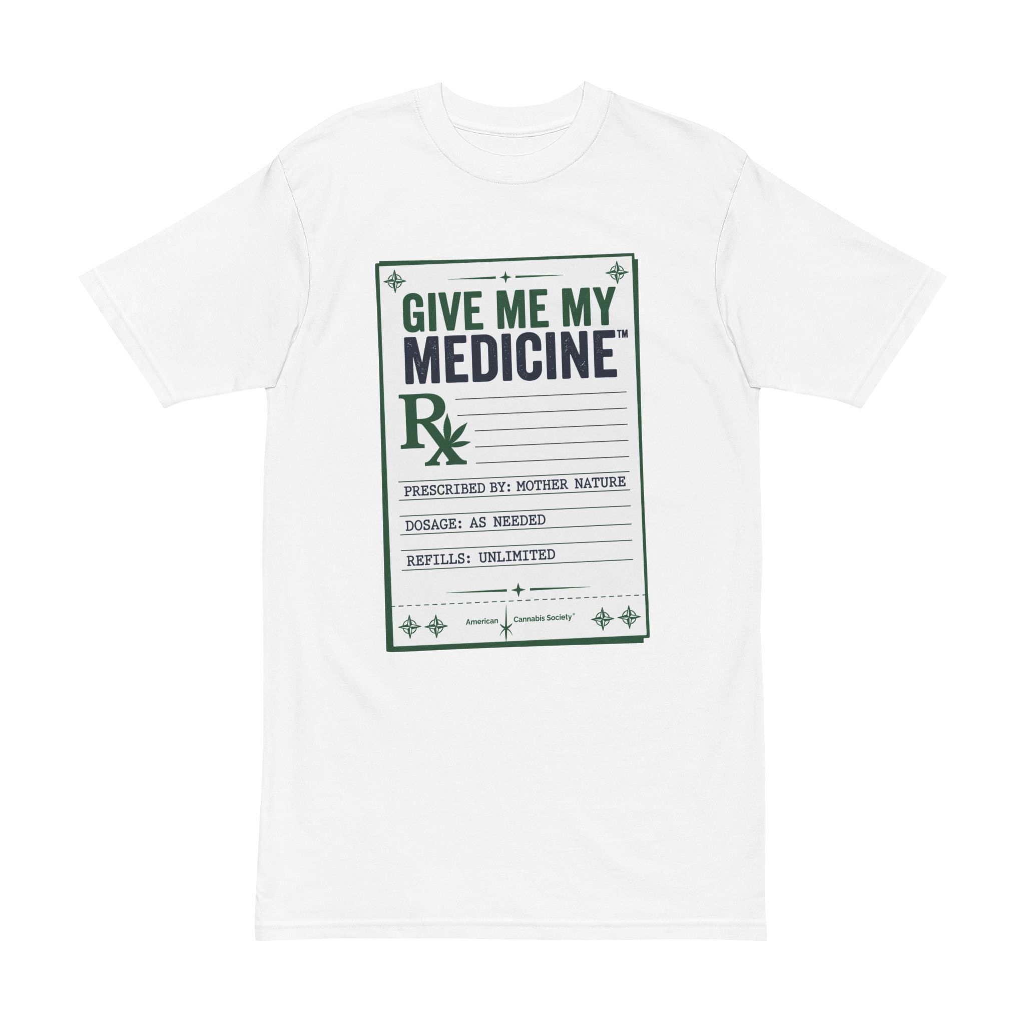 Give Me My Medicine™ Rx Heavyweight T-Shirt — American Cannabis Society® Prescription Label Tee - Image 3