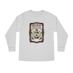 Give Me My Medicine™ Long Sleeve Crewneck Tee – Heather Grey