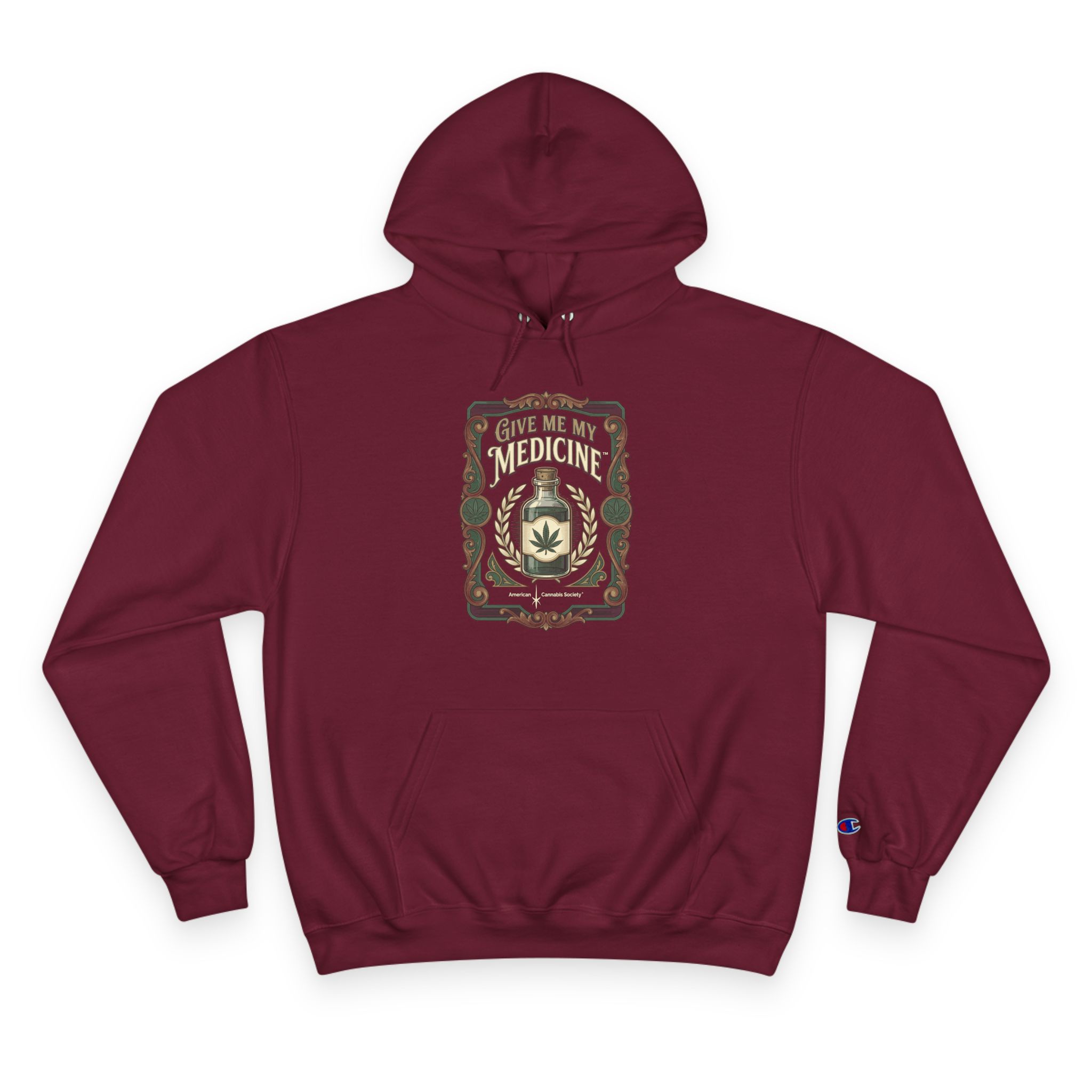 Give Me My Medicine™ Heavyweight Pullover Hoodie – Maroon