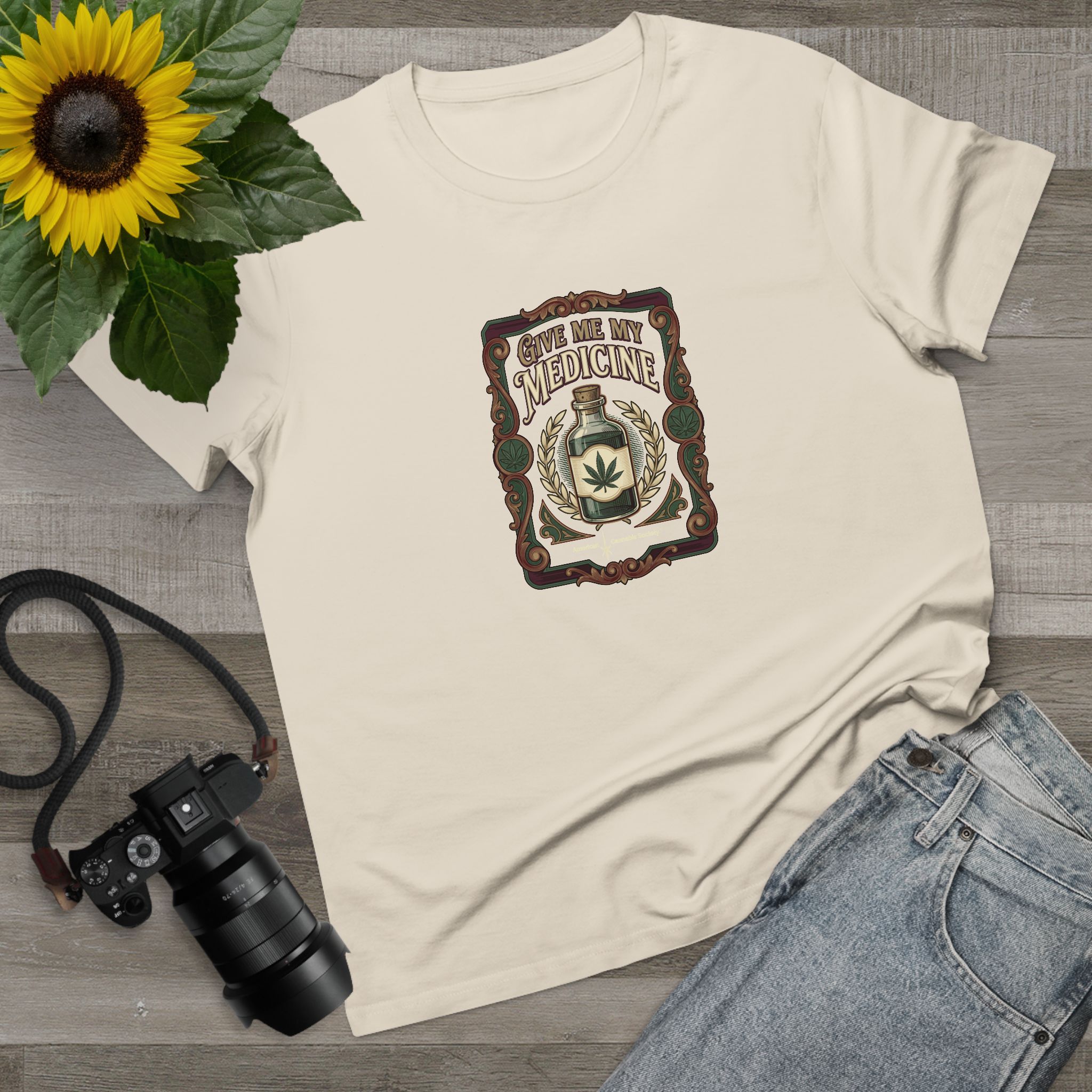 Give Me My Medicine™ Women's Maple Tee – Ecru, view 3
