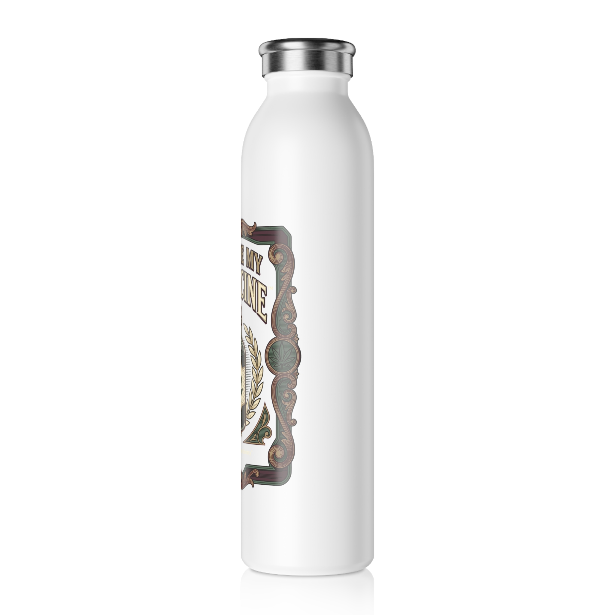 Give Me My Medicine™ Slim Water Bottle, 20oz – White – view 3