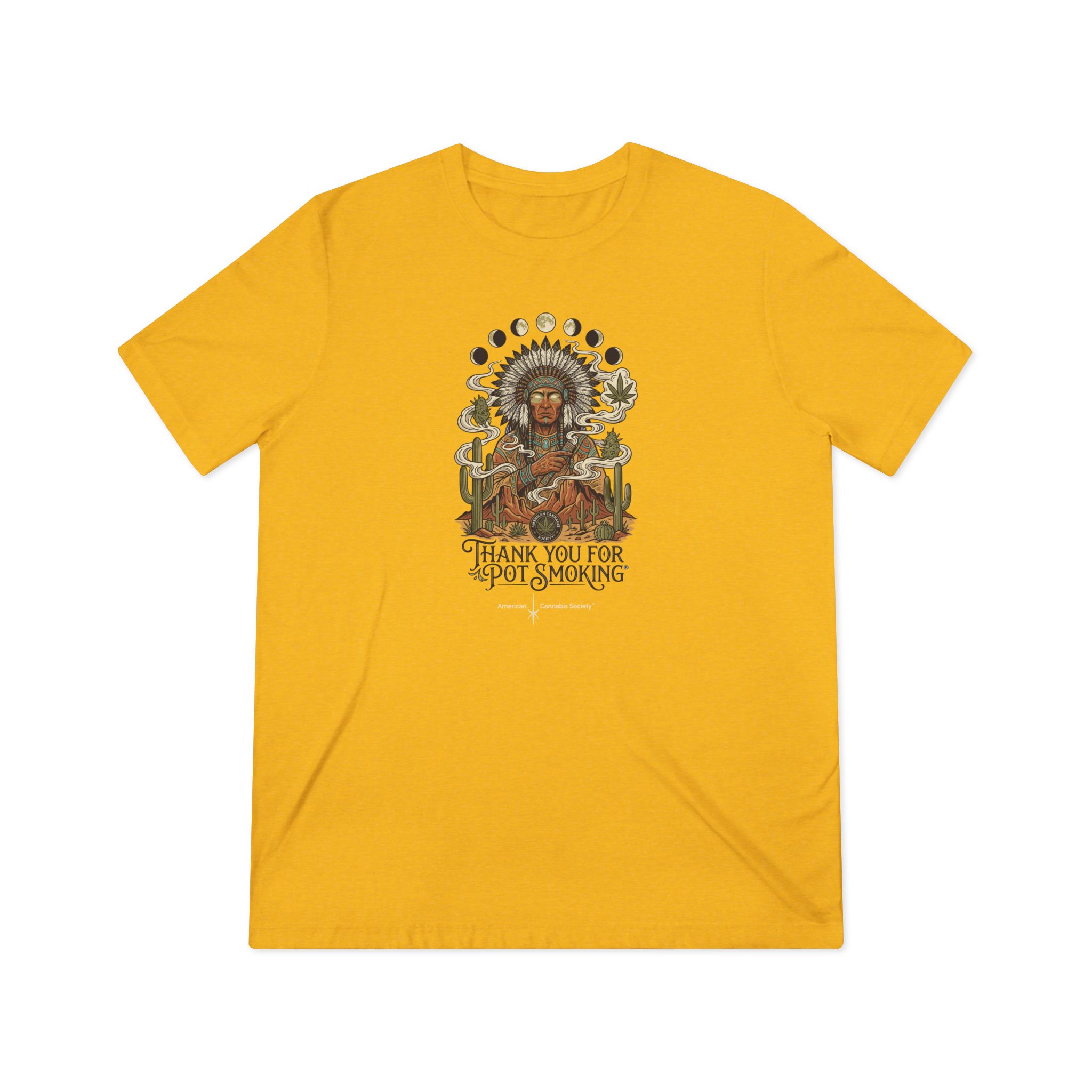 Thank You For Pot Smoking® Desert Chief Unisex Tri-Blend Tee – Yellow Gold TriBlend