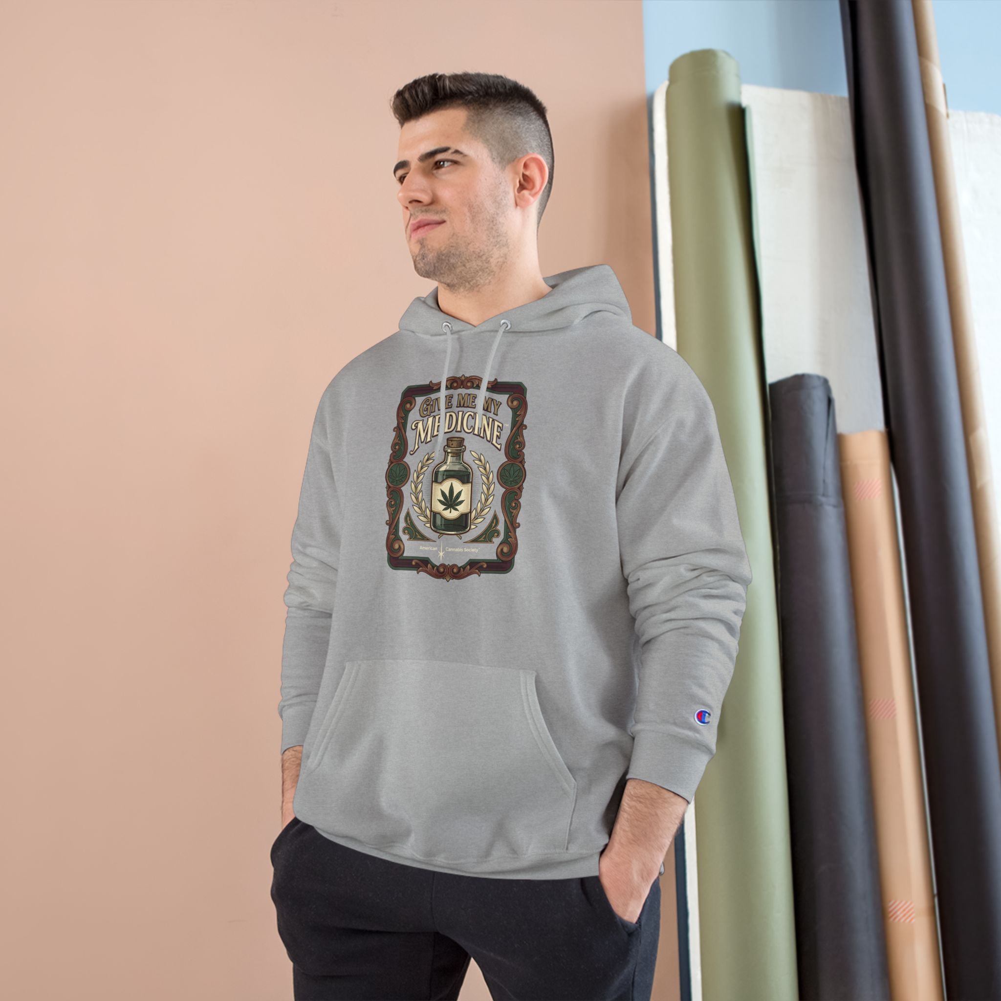 Give Me My Medicine™ Heavyweight Pullover Hoodie – Light Steel, view 3