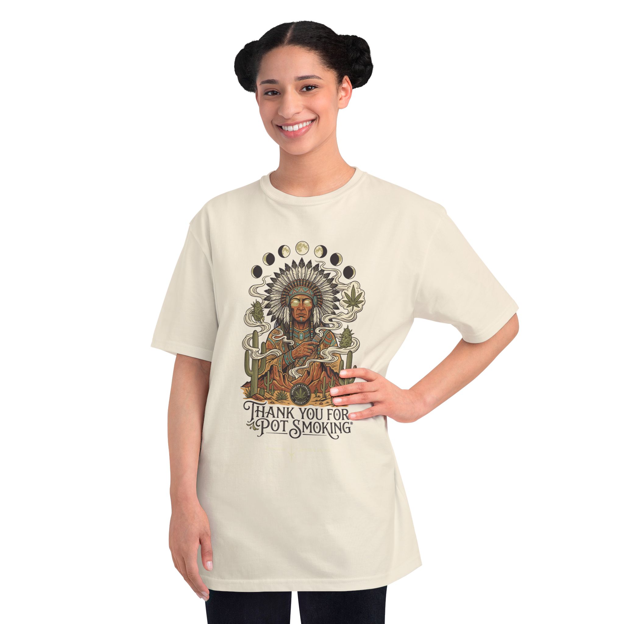 Thank You For Pot Smoking® Desert Chief Organic Unisex Classic Tee – Natural – view 4