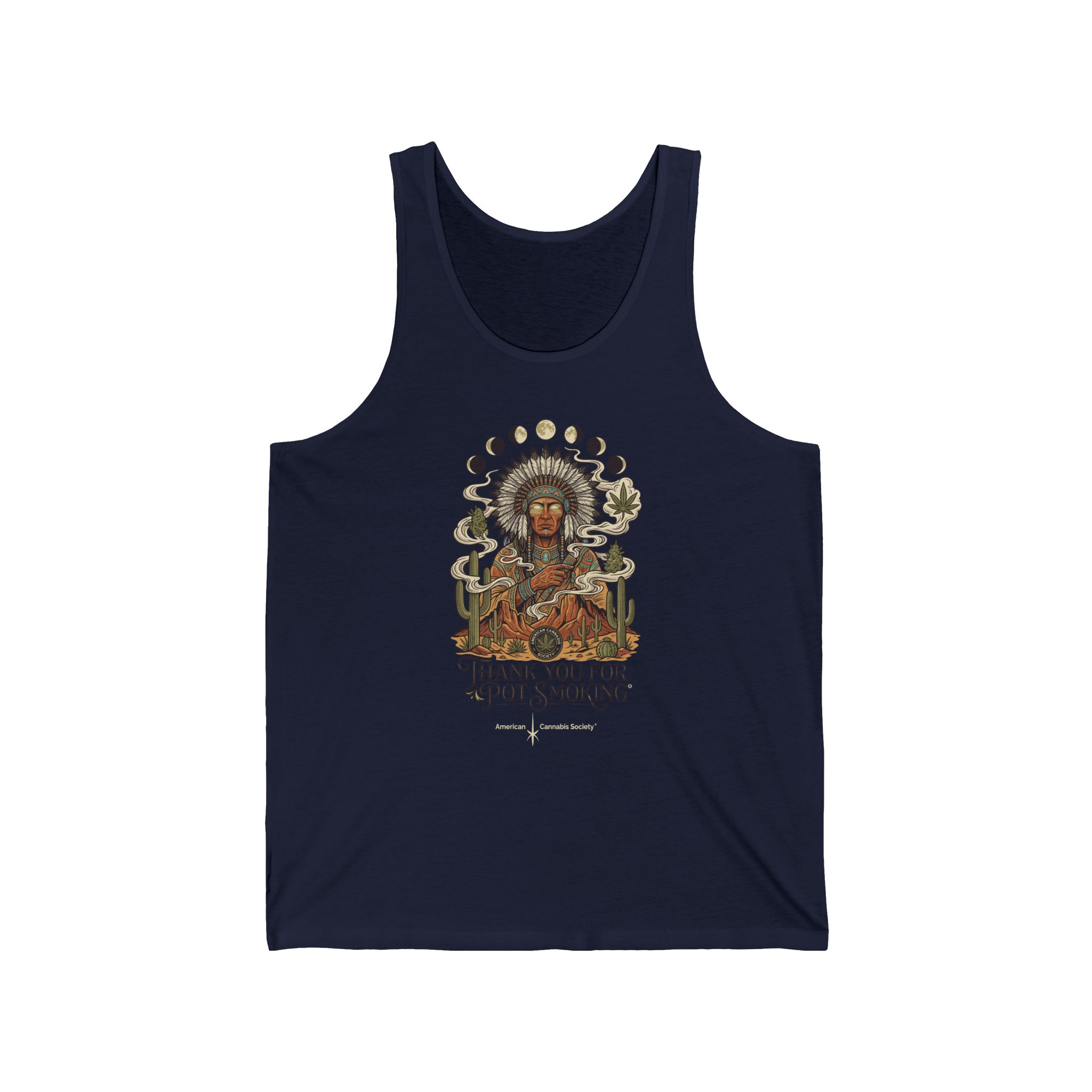Thank You For Pot Smoking® Desert Chief Unisex Jersey Tank – Navy