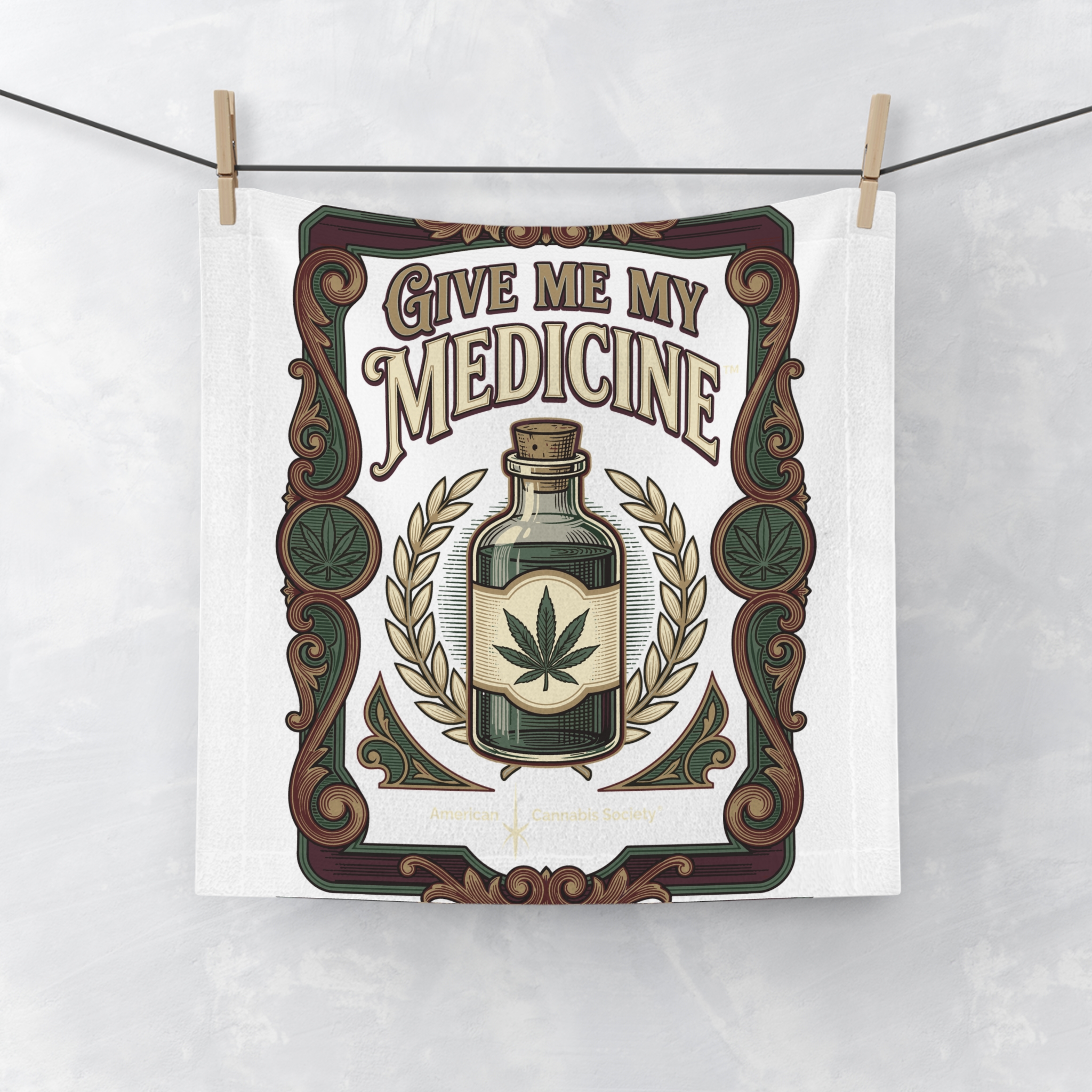 Give Me My Medicine™ Face Towel – White – view 3
