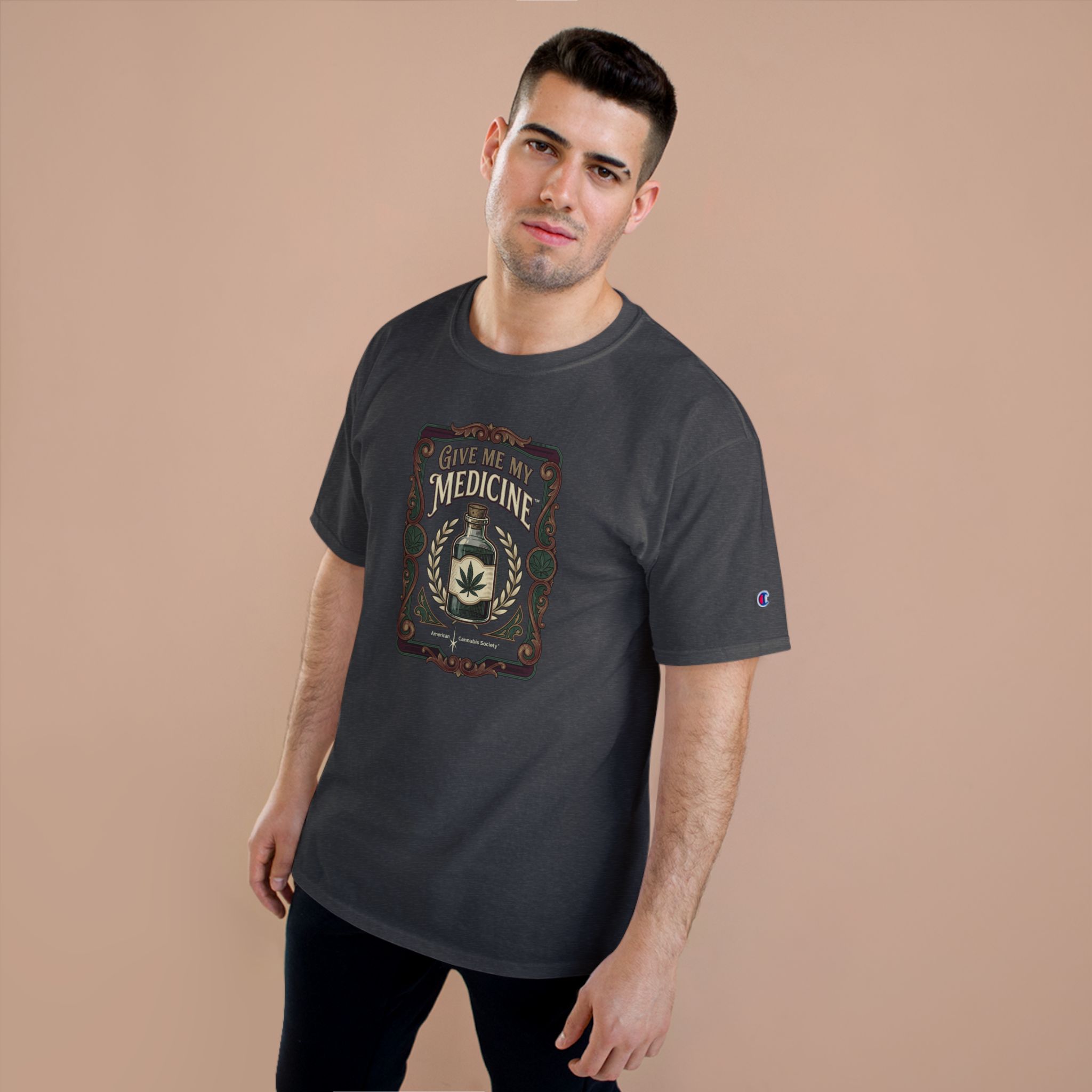 Give Me My Medicine™ Classic Cotton Tee – Charcoal Heather, view 3