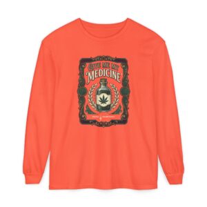 Give Me My Medicine™ Unisex Garment-Dyed Long Sleeve Tee – Bright Salmon