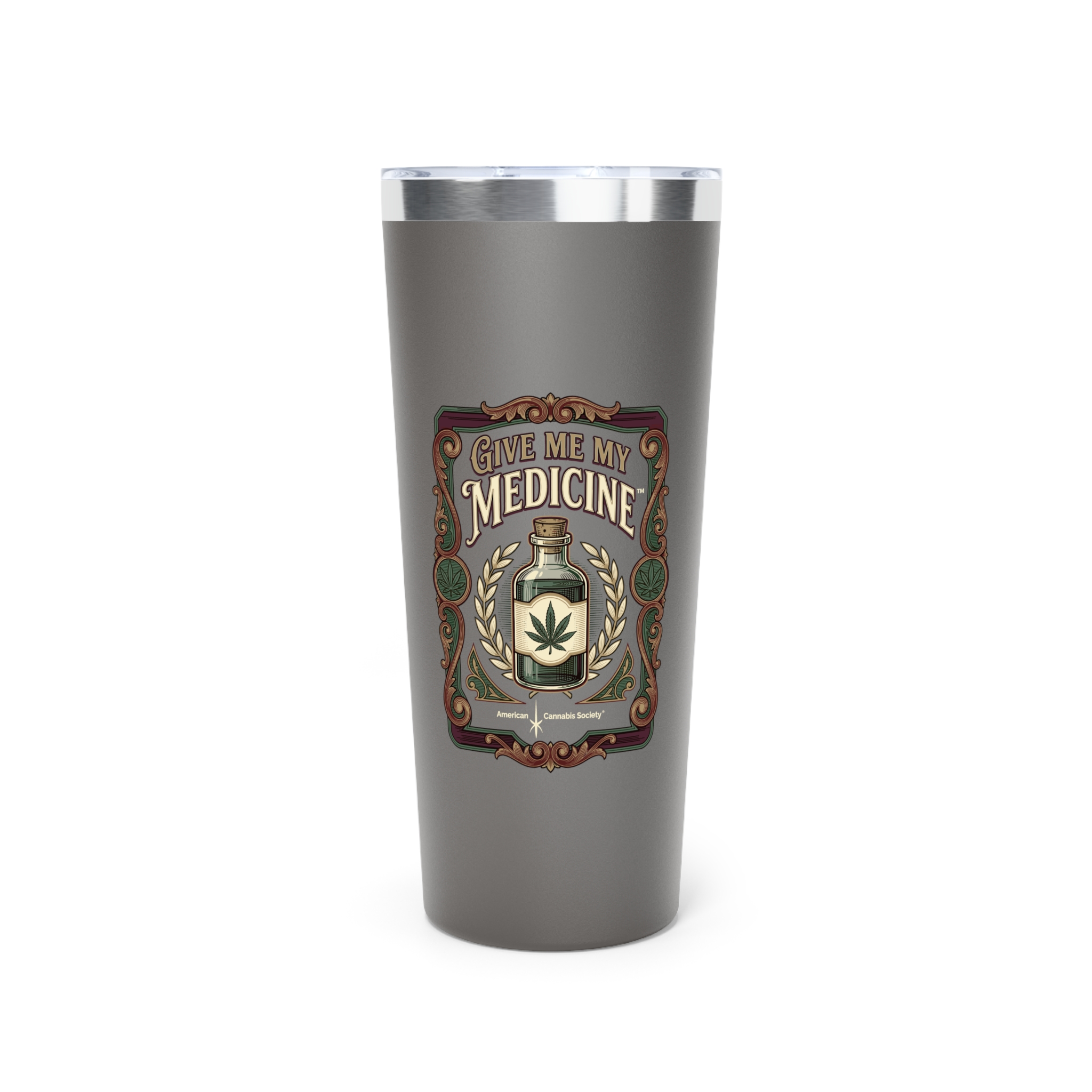 Give Me My Medicine™ Copper Insulated Tumbler, 22oz – Gray