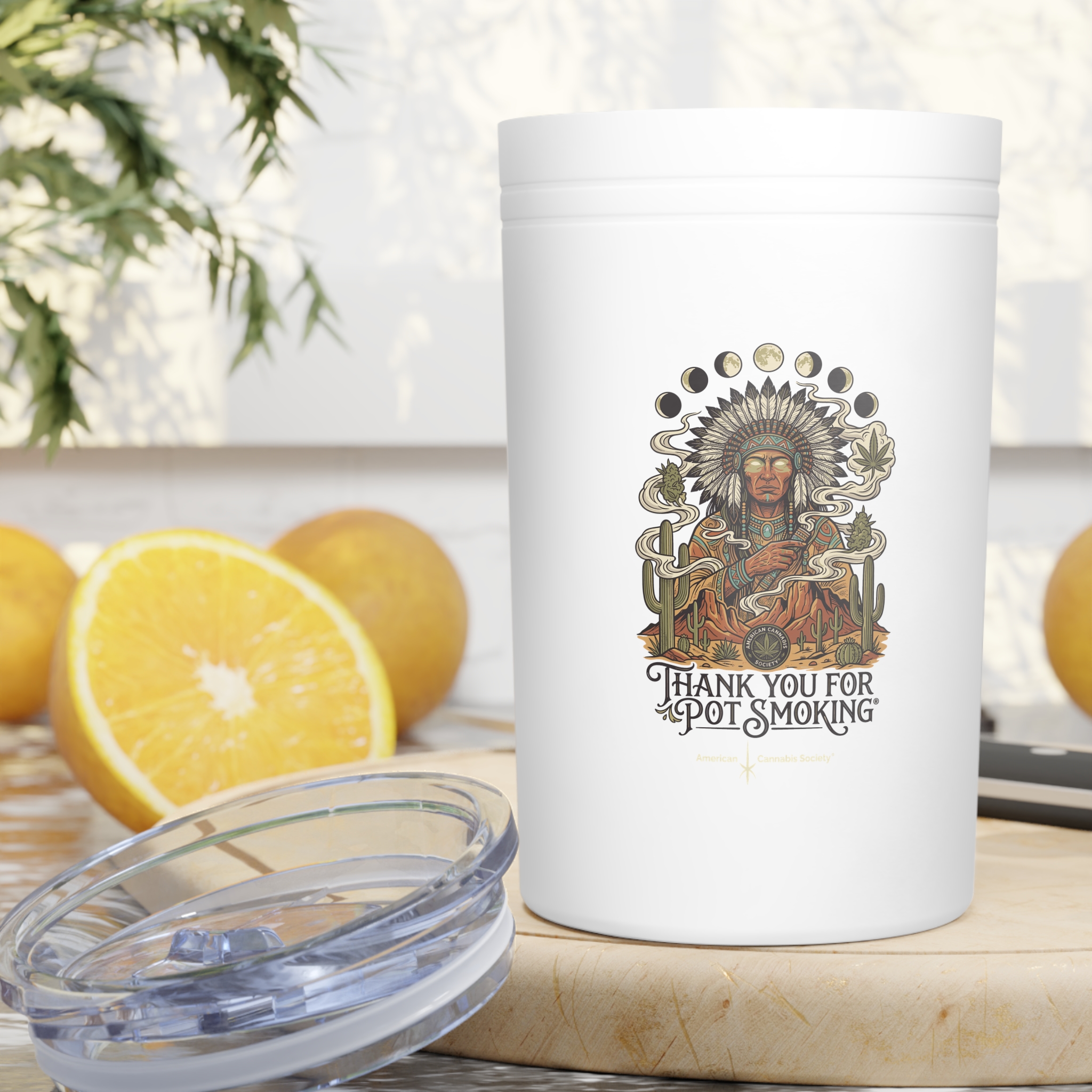 Thank You For Pot Smoking® Vacuum Insulated Tumbler (11oz) – White – view 6