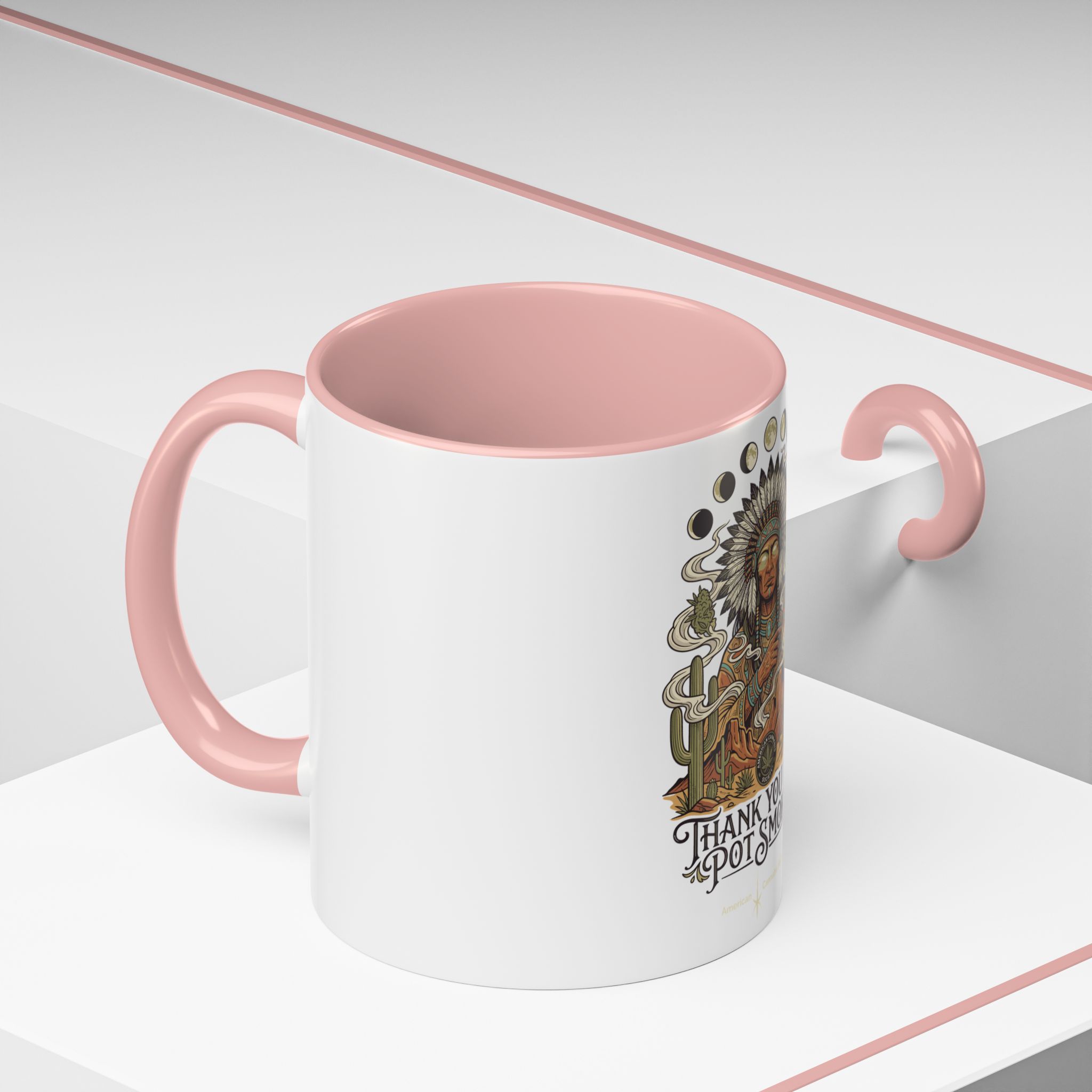 Thank You For Pot Smoking® Colored Interior Coffee Mug – Pink – view 6